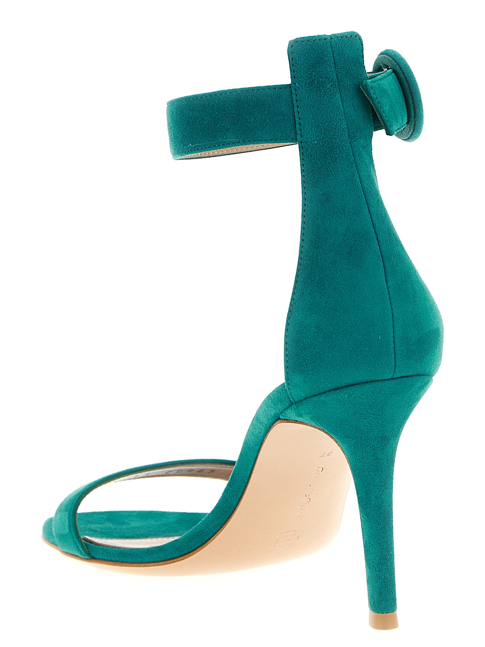 Gianvito Rossi Bicolor Suede Leather Stiletto Heel Sandals Curated Luxury Accessories by Orvyn