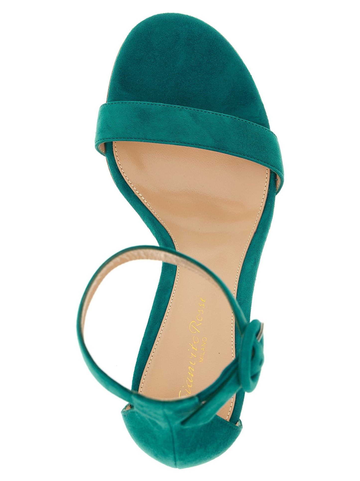 Gianvito Rossi Bicolor Suede Leather Stiletto Heel Sandals Curated Luxury Accessories by Orvyn
