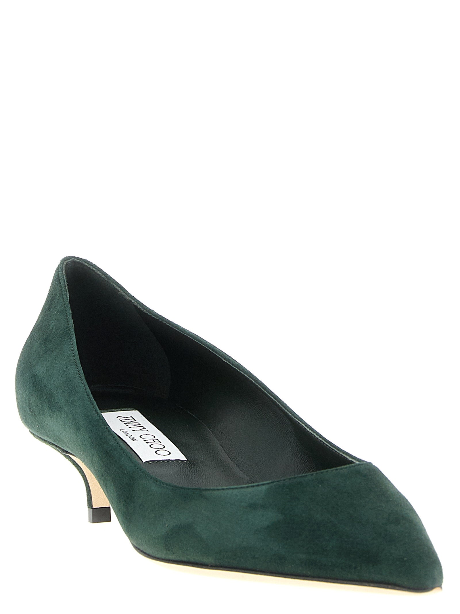 Jimmy Choo Bicolor Leather Mid Heel Pumps Curated Luxury Accessories by Orvyn