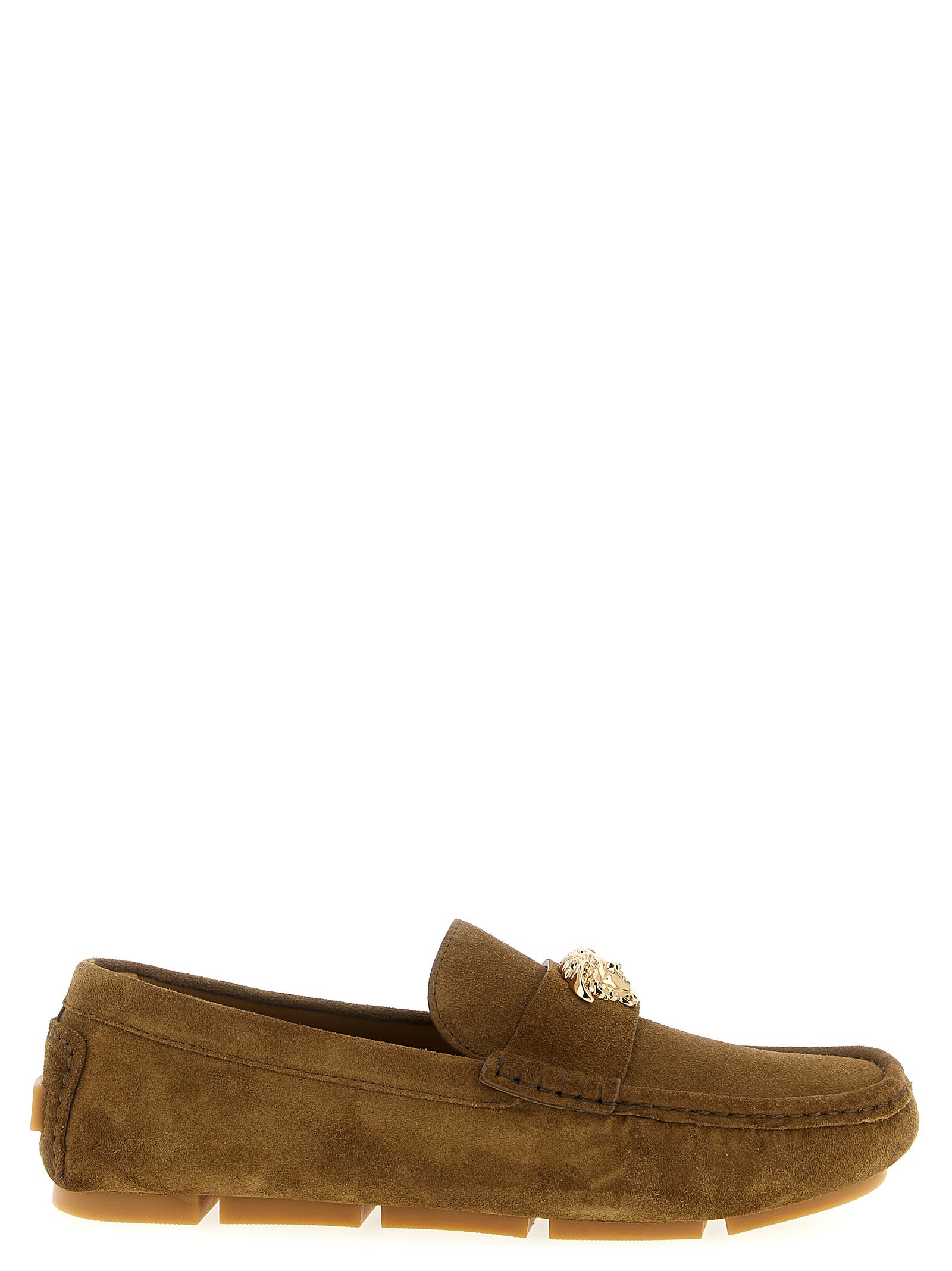 Versace Brown Calfskin Slip-On Loafers Curated Luxury Accessories by Orvyn