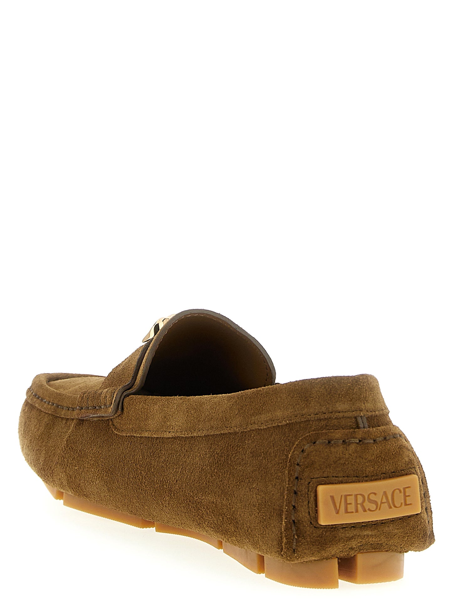 Versace Brown Calfskin Slip-On Loafers Curated Luxury Accessories by Orvyn