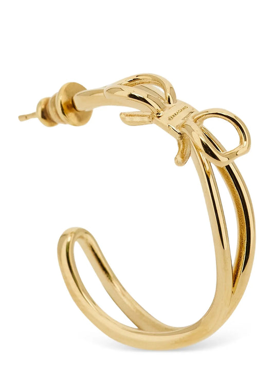 Ferragamo Gold Brass Earrings Curated Luxury Accessories by Orvyn