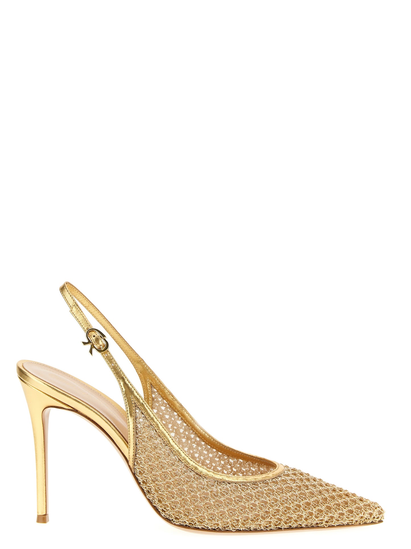 Gianvito Rossi Gold Fabric High Heel Pumps Curated Luxury Accessories by Orvyn