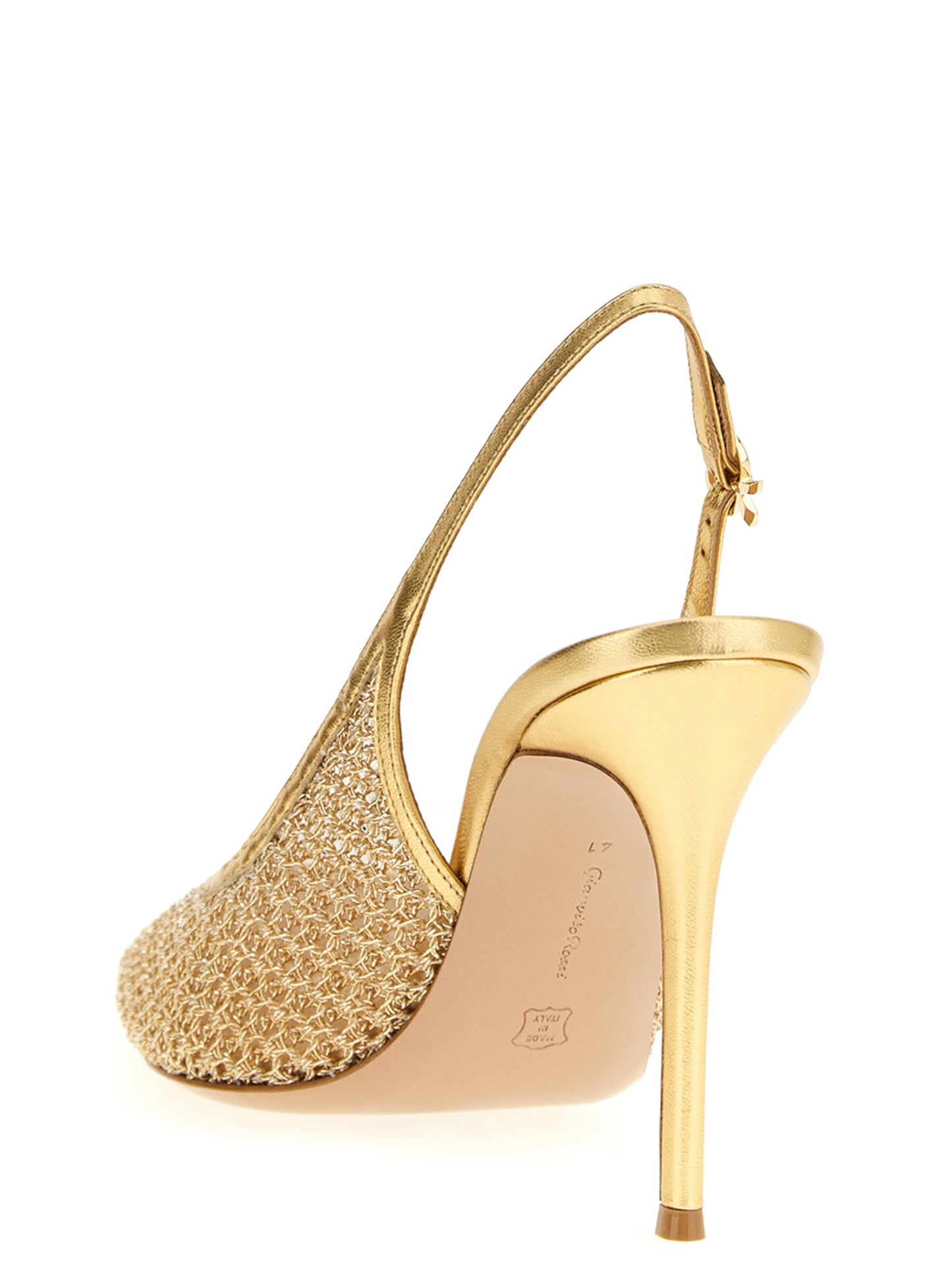 Gianvito Rossi Gold Fabric High Heel Pumps Curated Luxury Accessories by Orvyn