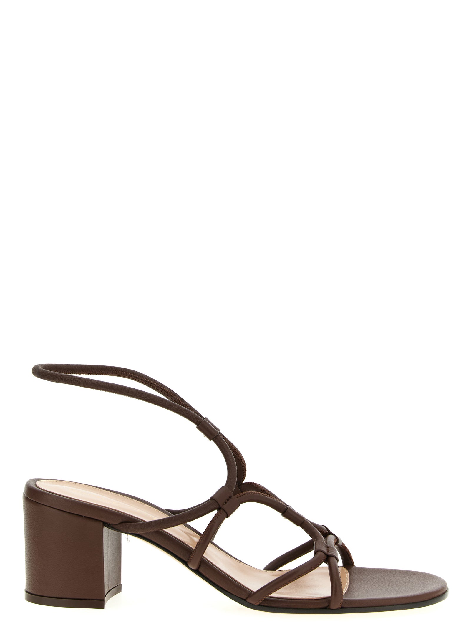 Gianvito Rossi Brown Lamb Leather Platform Sandals Curated Luxury Accessories by Orvyn