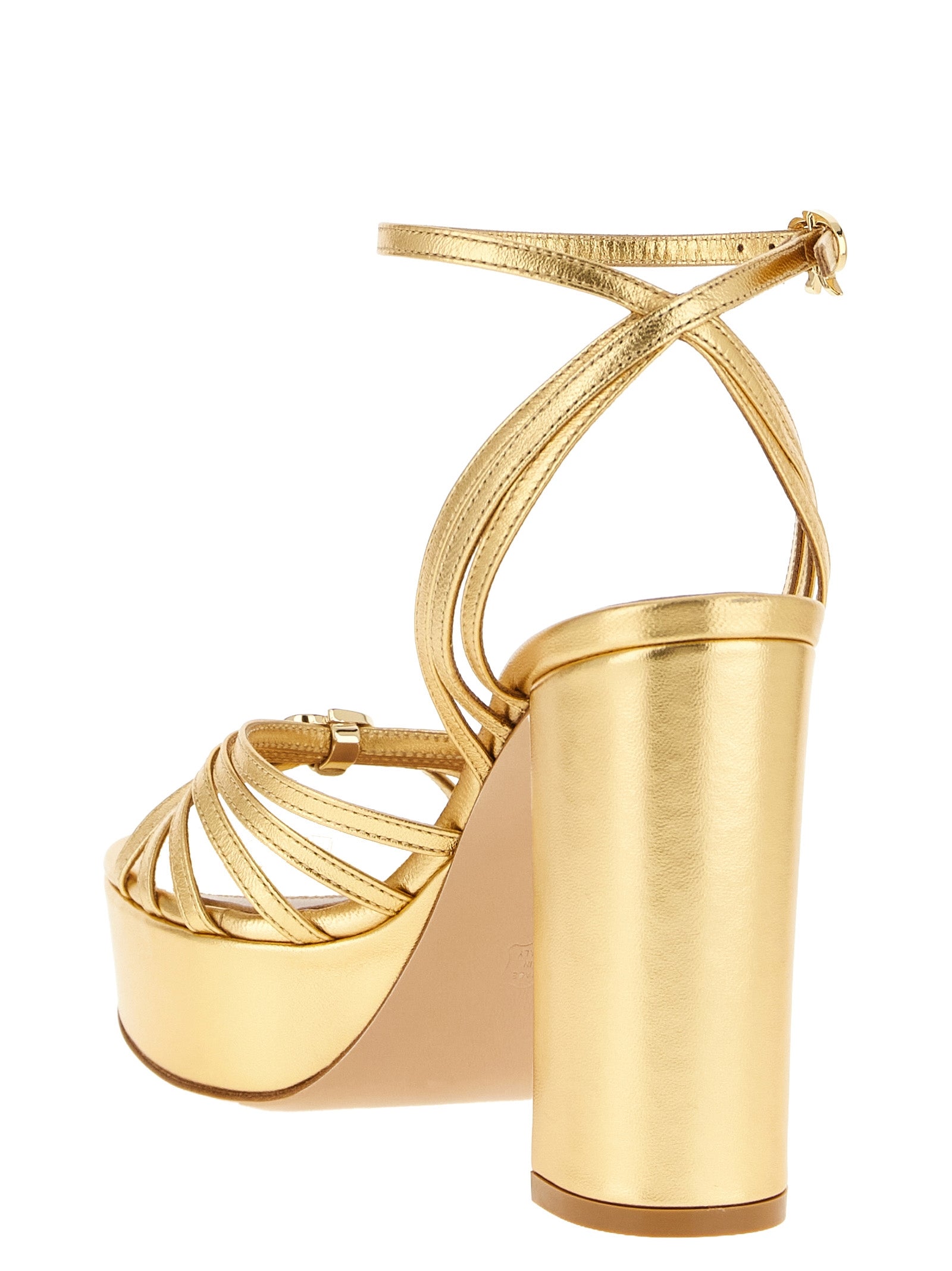 Gianvito Rossi Gold Lamb Leather Stiletto Heel Sandals Curated Luxury Accessories by Orvyn