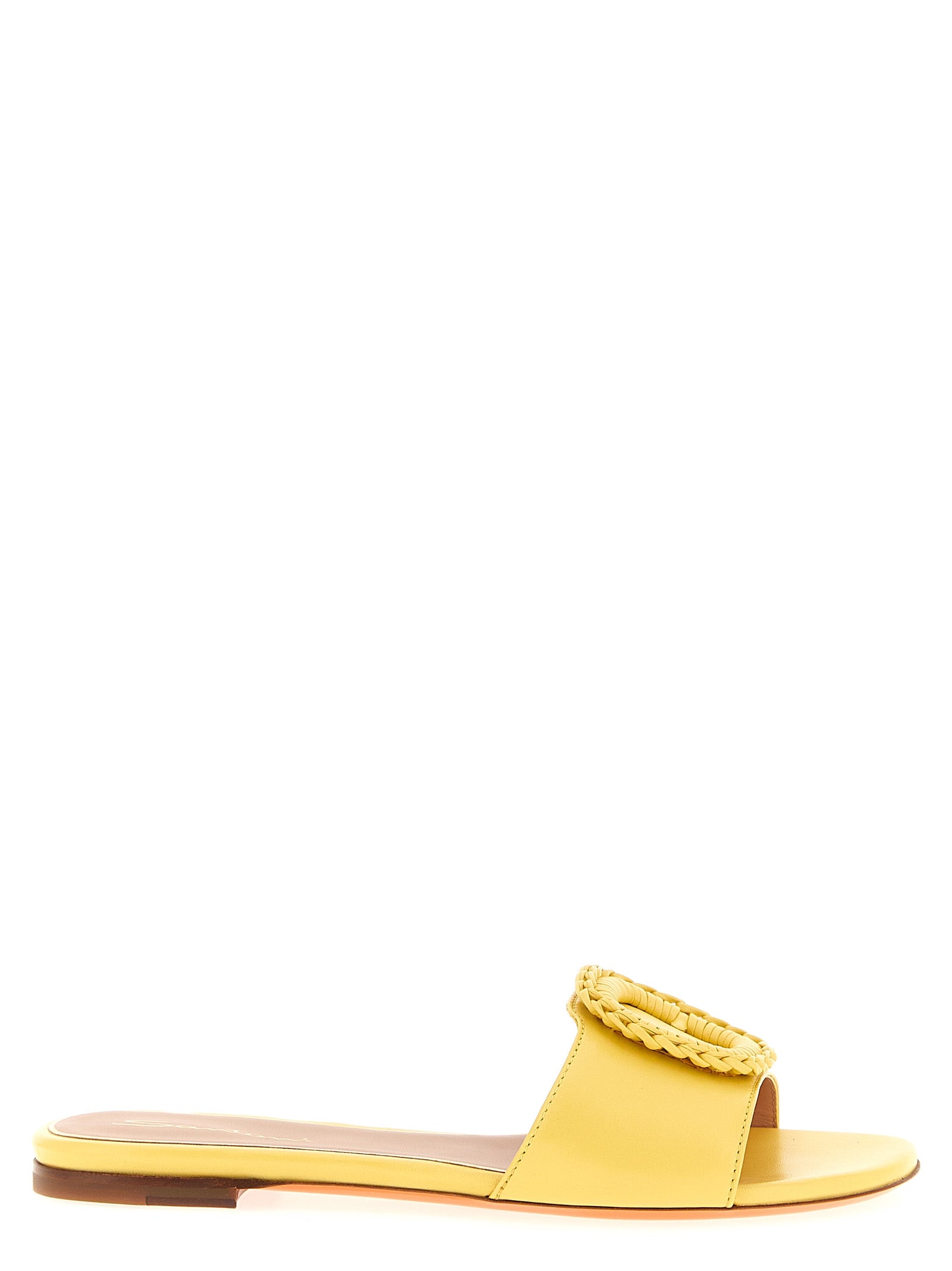 Santoni Bicolor Lamb Leather Slides Curated Luxury Accessories by Orvyn