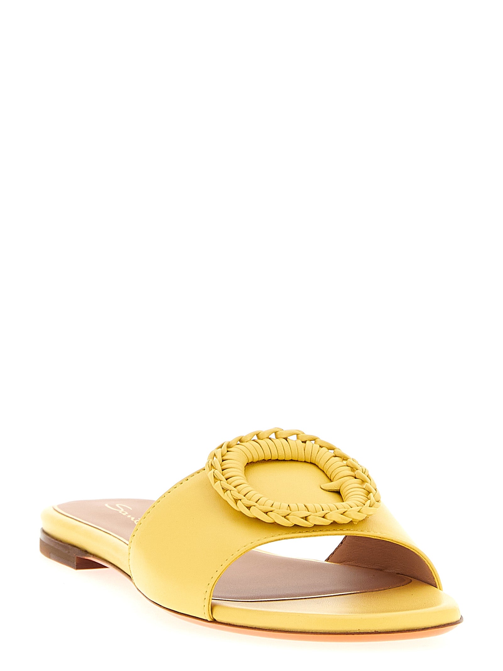 Santoni Bicolor Lamb Leather Slides Curated Luxury Accessories by Orvyn