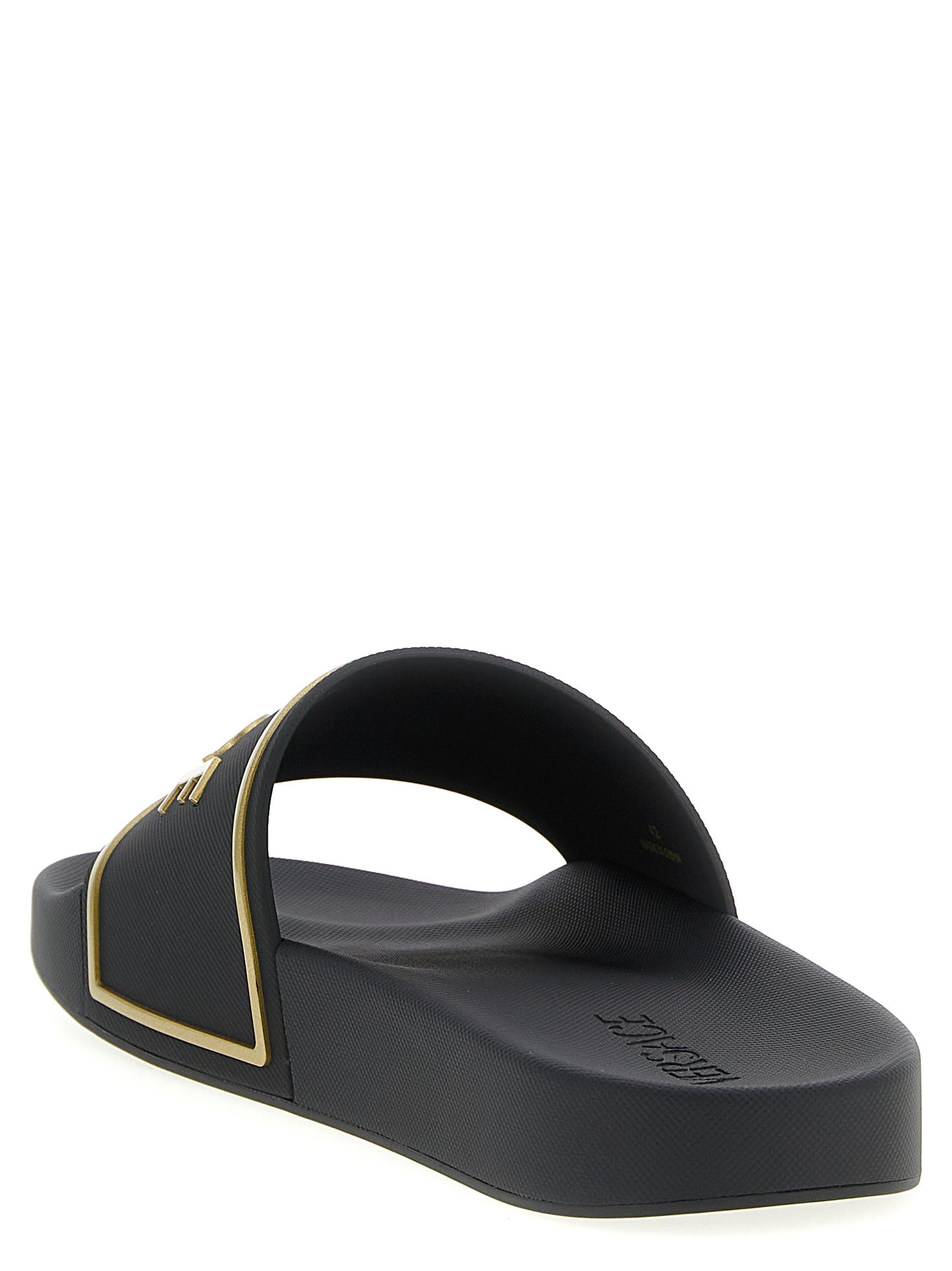 Versace Black Polyurethane Slides Curated Luxury Accessories by Orvyn