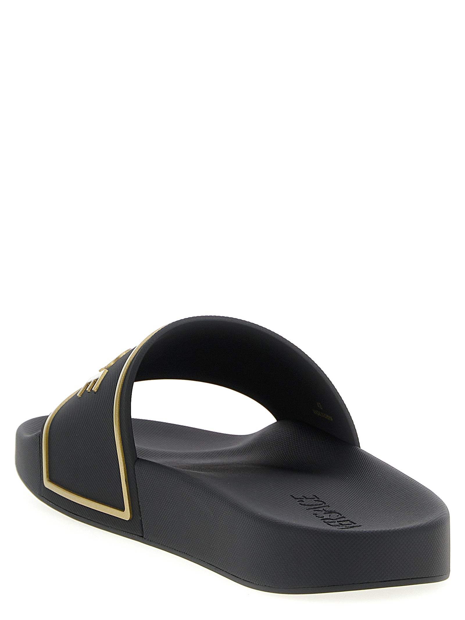 Versace Black Polyurethane Slides Curated Luxury Accessories by Orvyn