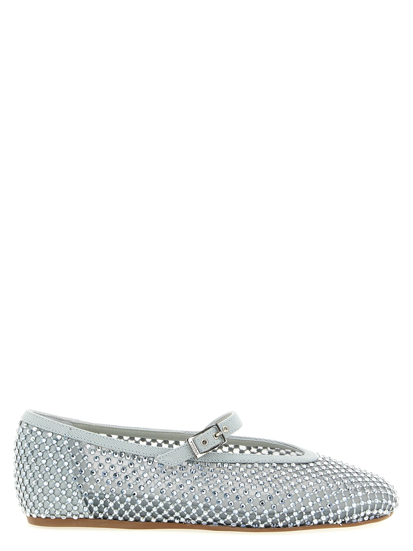 LE SILLA Silver Polyamide Ballet Flats Curated Luxury Accessories by Orvyn