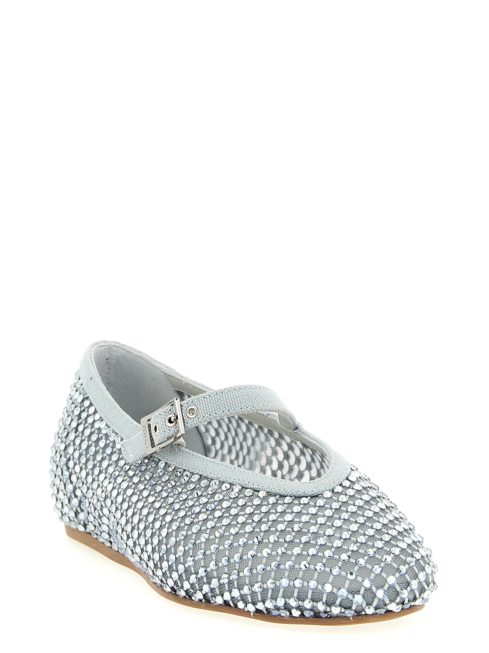 LE SILLA Silver Polyamide Ballet Flats Curated Luxury Accessories by Orvyn