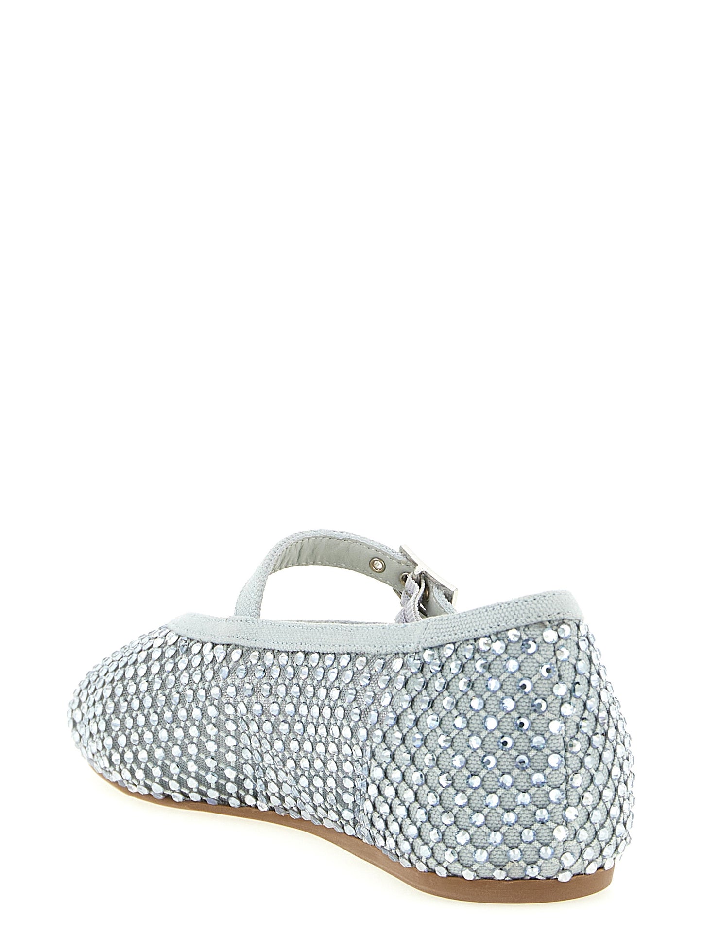 LE SILLA Silver Polyamide Ballet Flats Curated Luxury Accessories by Orvyn