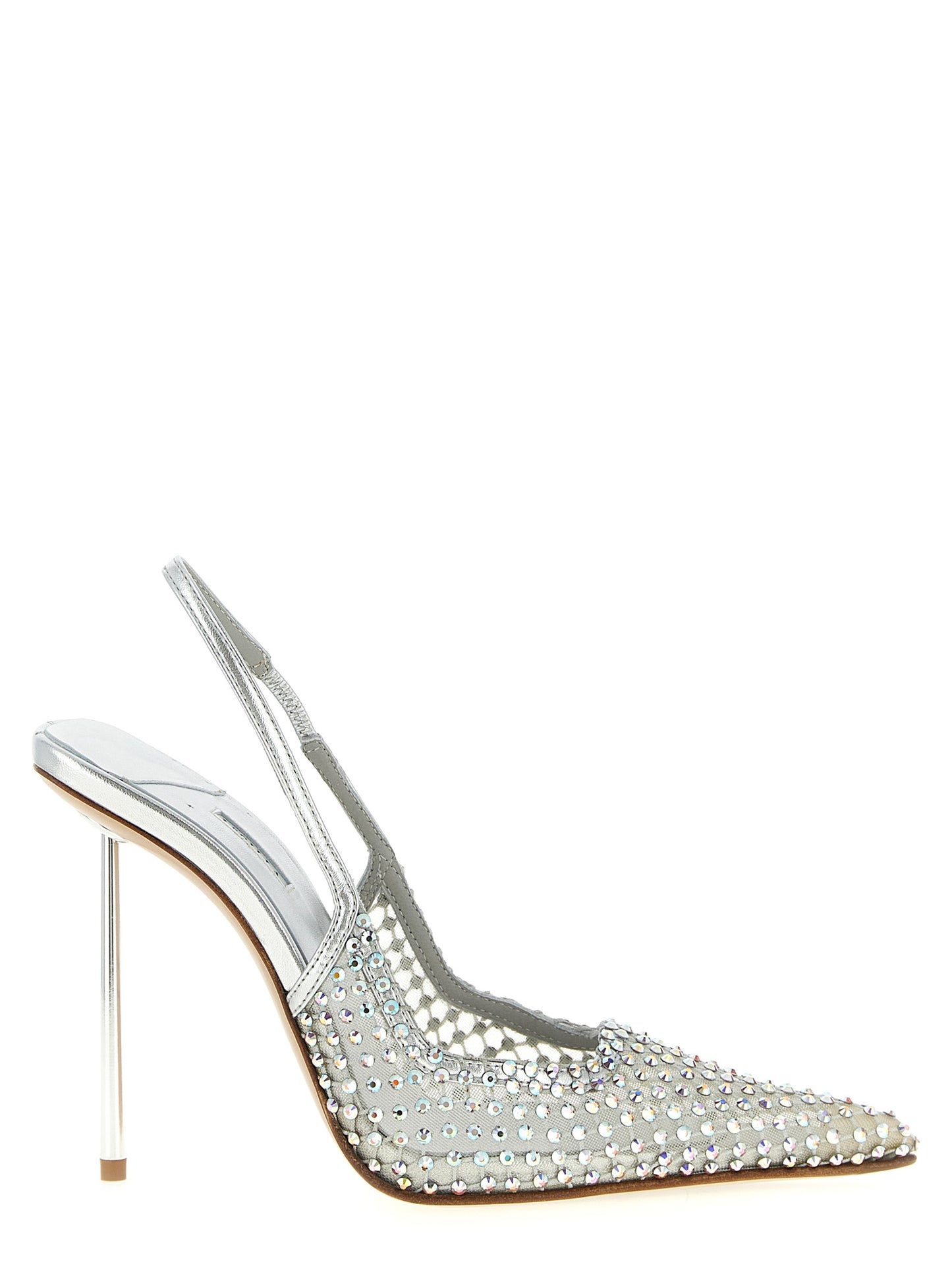 LE SILLA Silver Polyester High Heel Pumps Curated Luxury Accessories by Orvyn