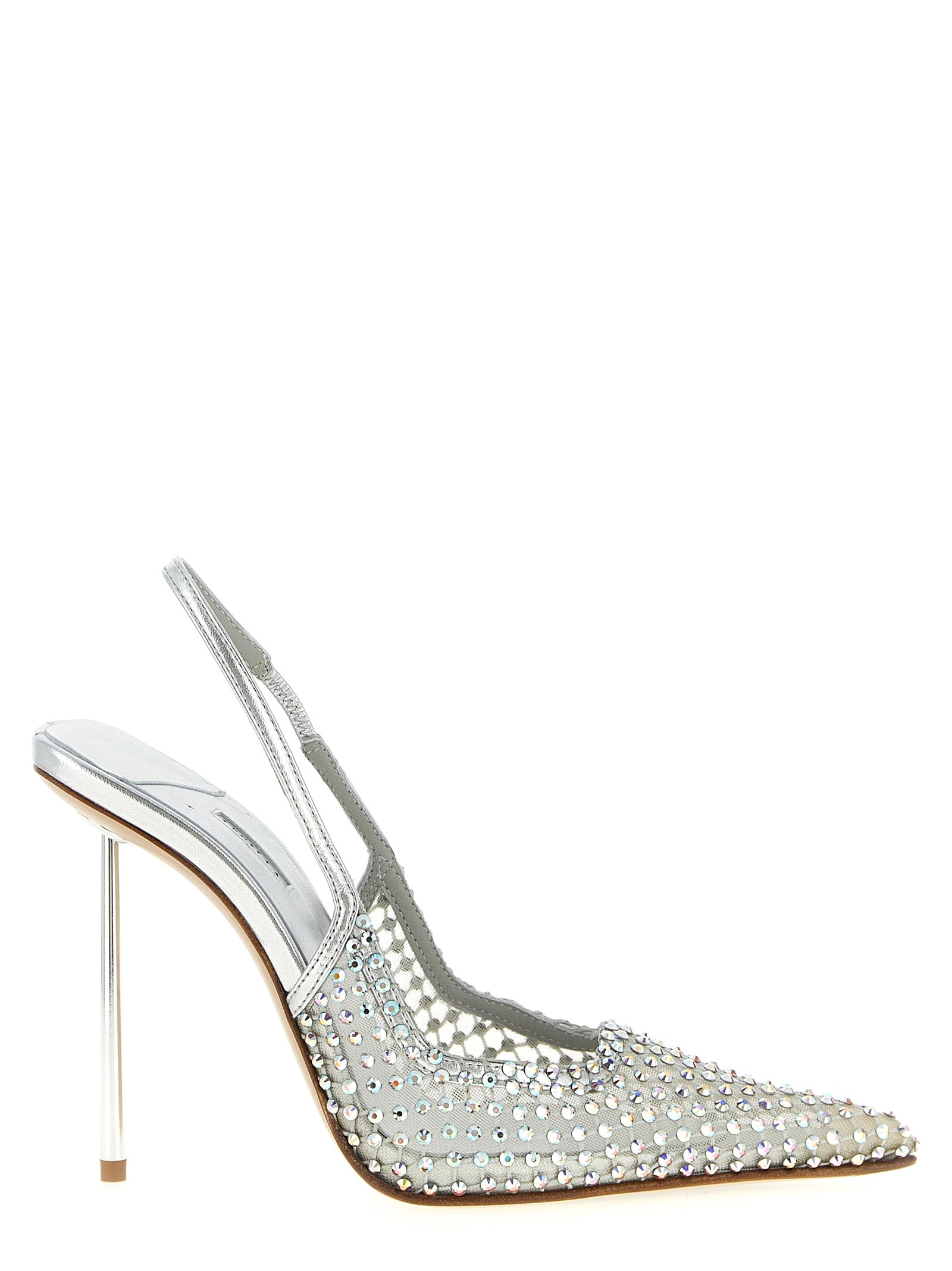 LE SILLA Silver Polyester High Heel Pumps Curated Luxury Accessories by Orvyn