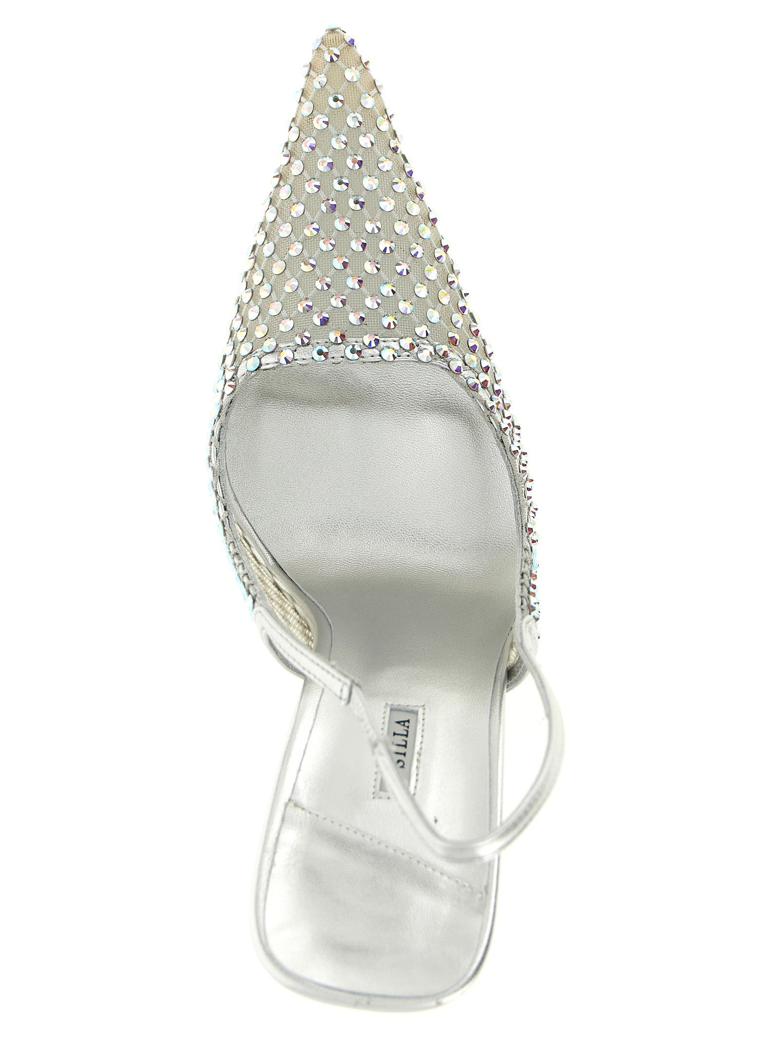 LE SILLA Silver Polyester High Heel Pumps Curated Luxury Accessories by Orvyn
