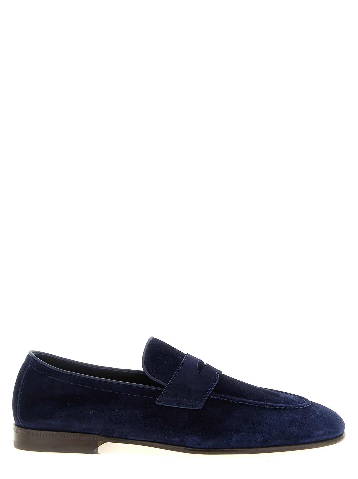 Brunello Cucinelli Blue Calfskin Slip-On Loafers Curated Luxury Accessories by Orvyn
