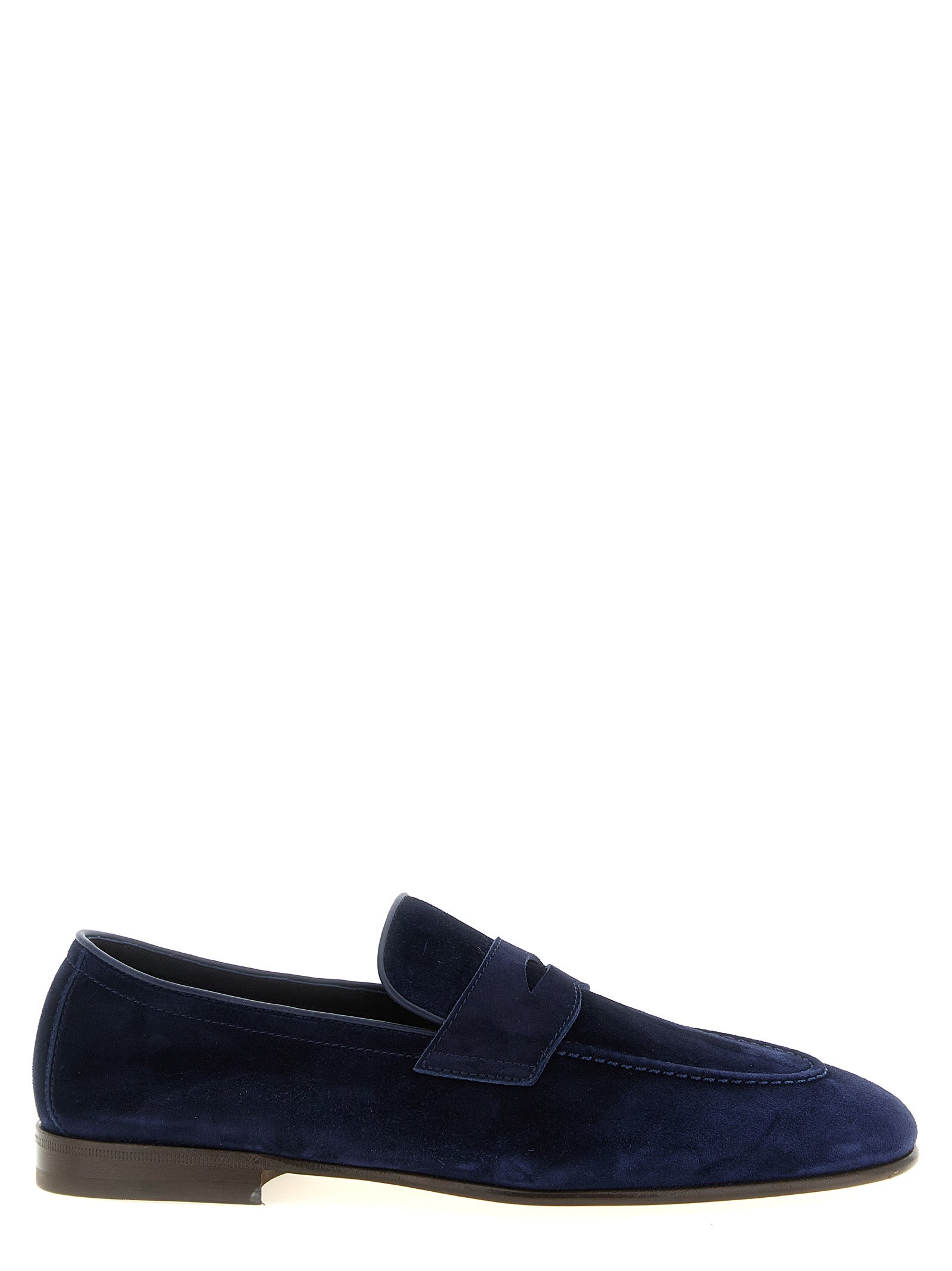 Brunello Cucinelli Blue Calfskin Slip-On Loafers Curated Luxury Accessories by Orvyn
