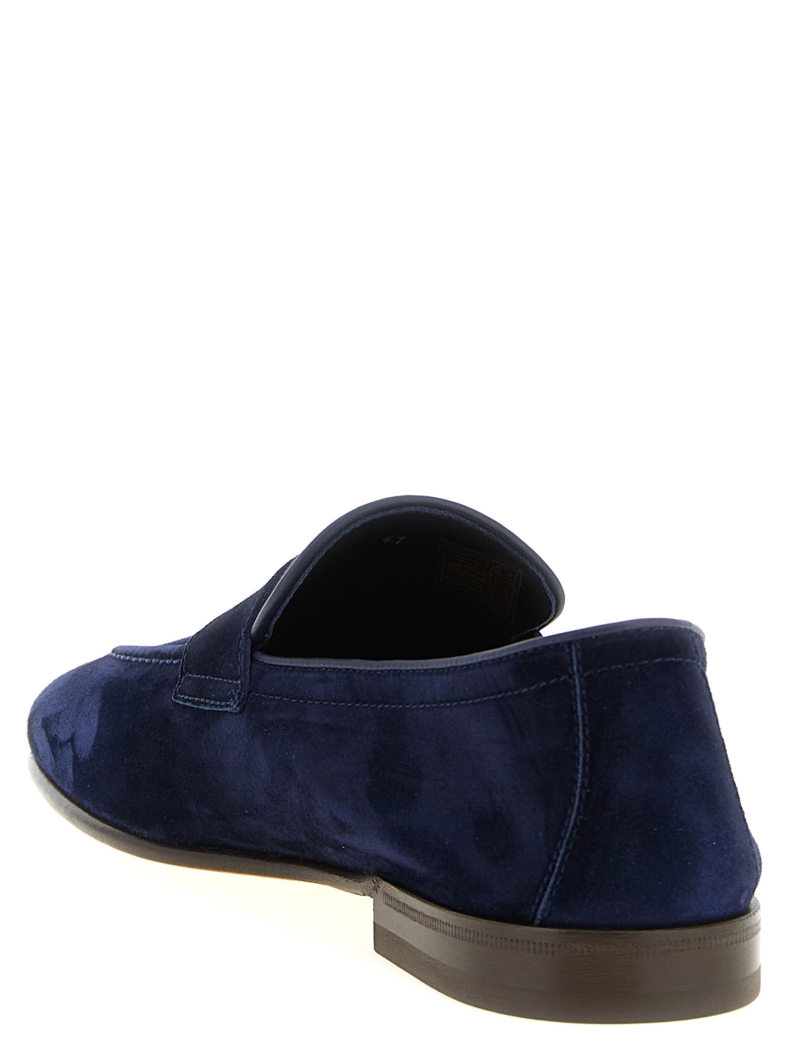 Brunello Cucinelli Blue Calfskin Slip-On Loafers Curated Luxury Accessories by Orvyn