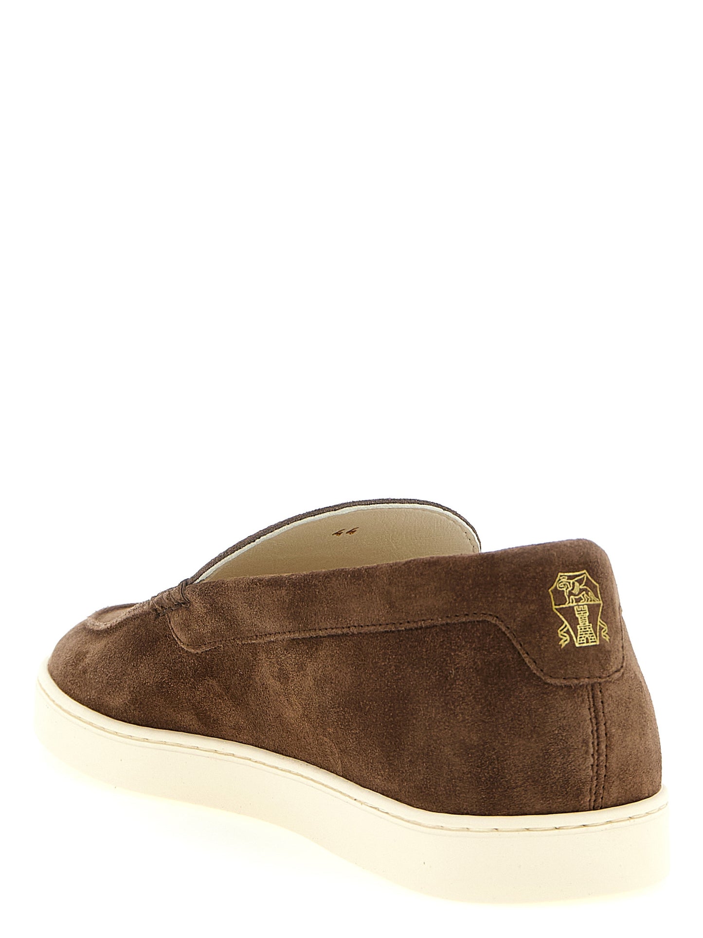 Brunello Cucinelli Brown Calfskin Slip-On Loafers Curated Luxury Accessories by Orvyn