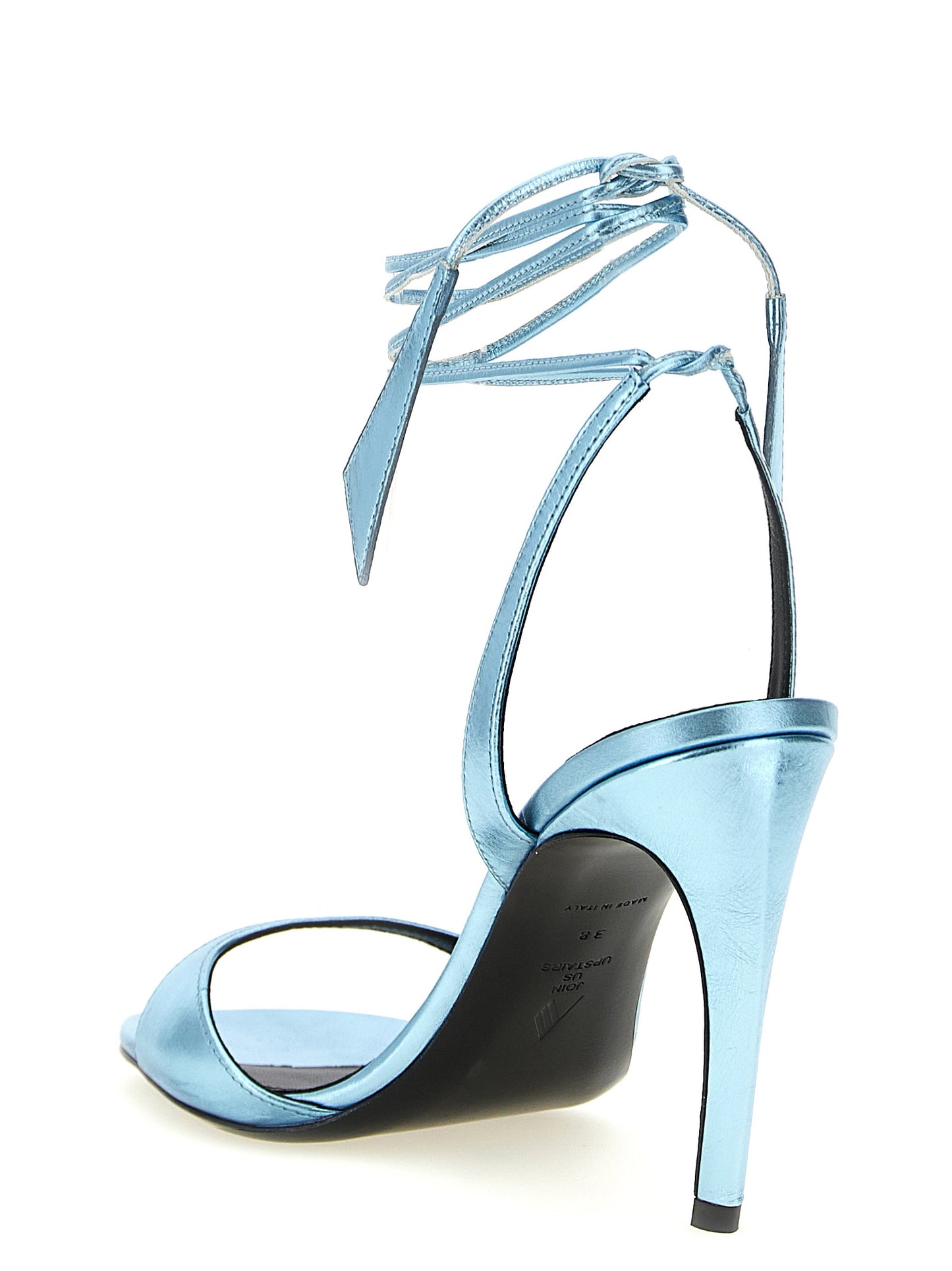The Attico Blue Calfskin Stiletto Heel Sandals Curated Luxury Accessories by Orvyn