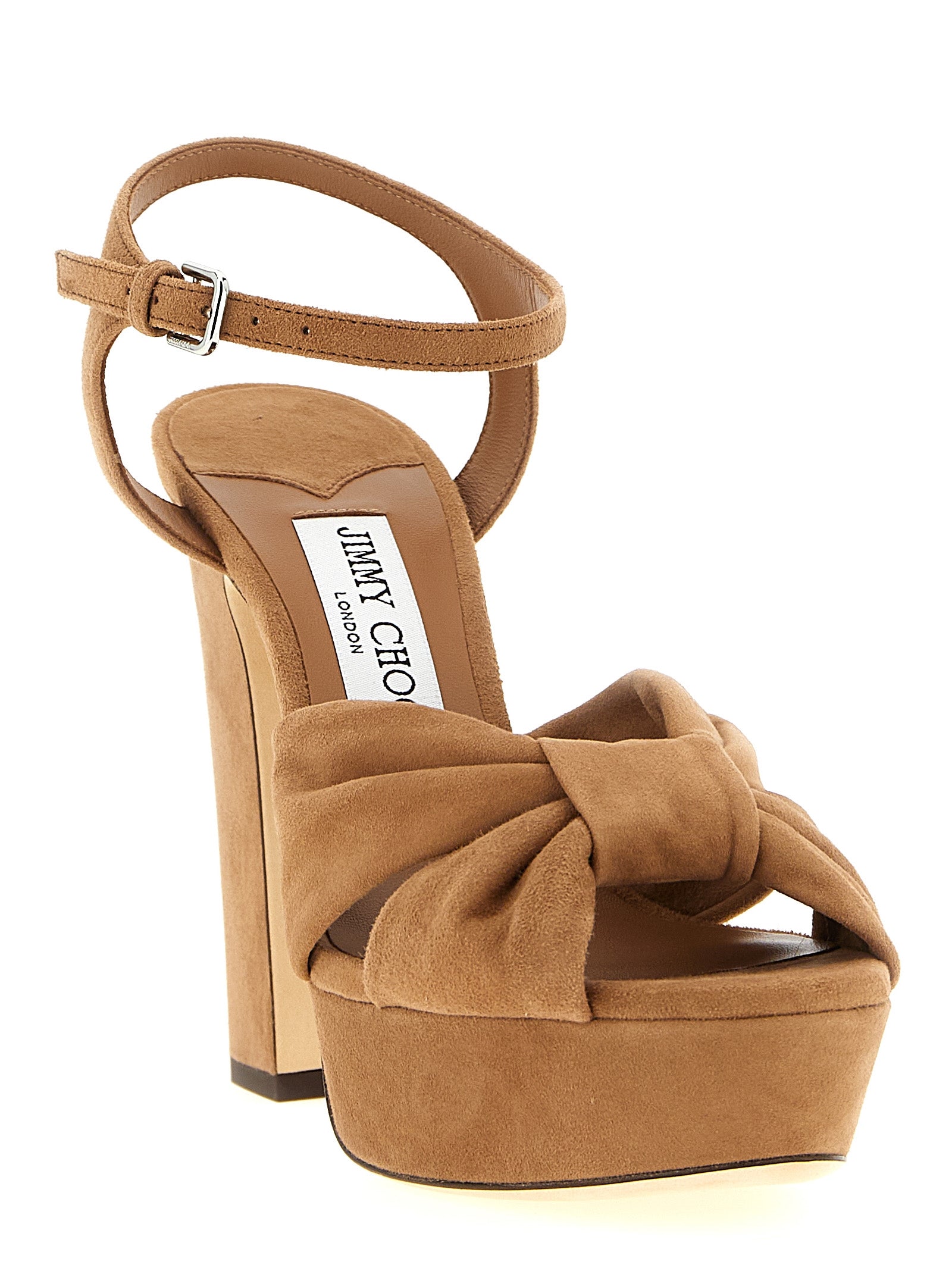 Jimmy Choo Brown Leather Stiletto Heel Sandals Curated Luxury Accessories by Orvyn