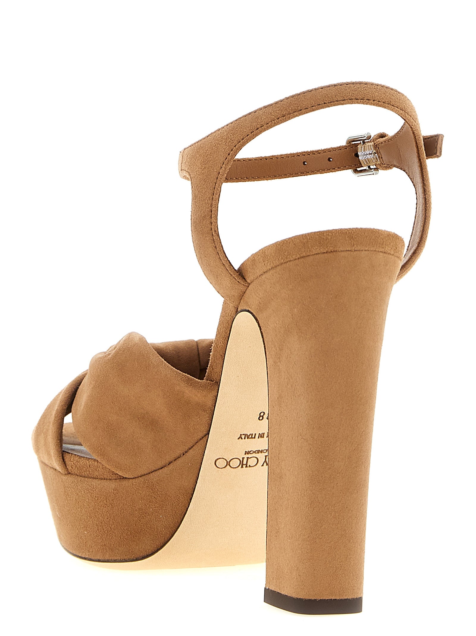 Jimmy Choo Brown Leather Stiletto Heel Sandals Curated Luxury Accessories by Orvyn