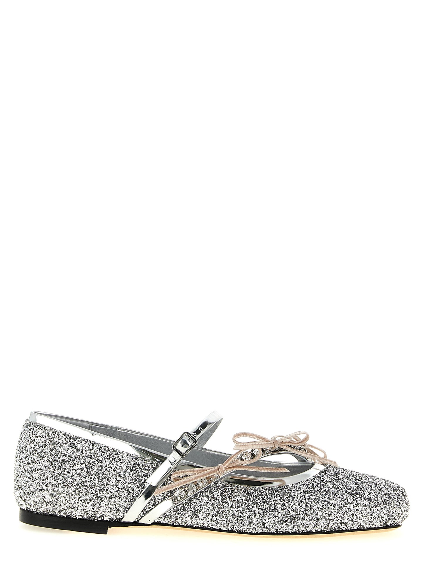Jimmy Choo Silver Tencel Ballet Flats Curated Luxury Accessories by Orvyn