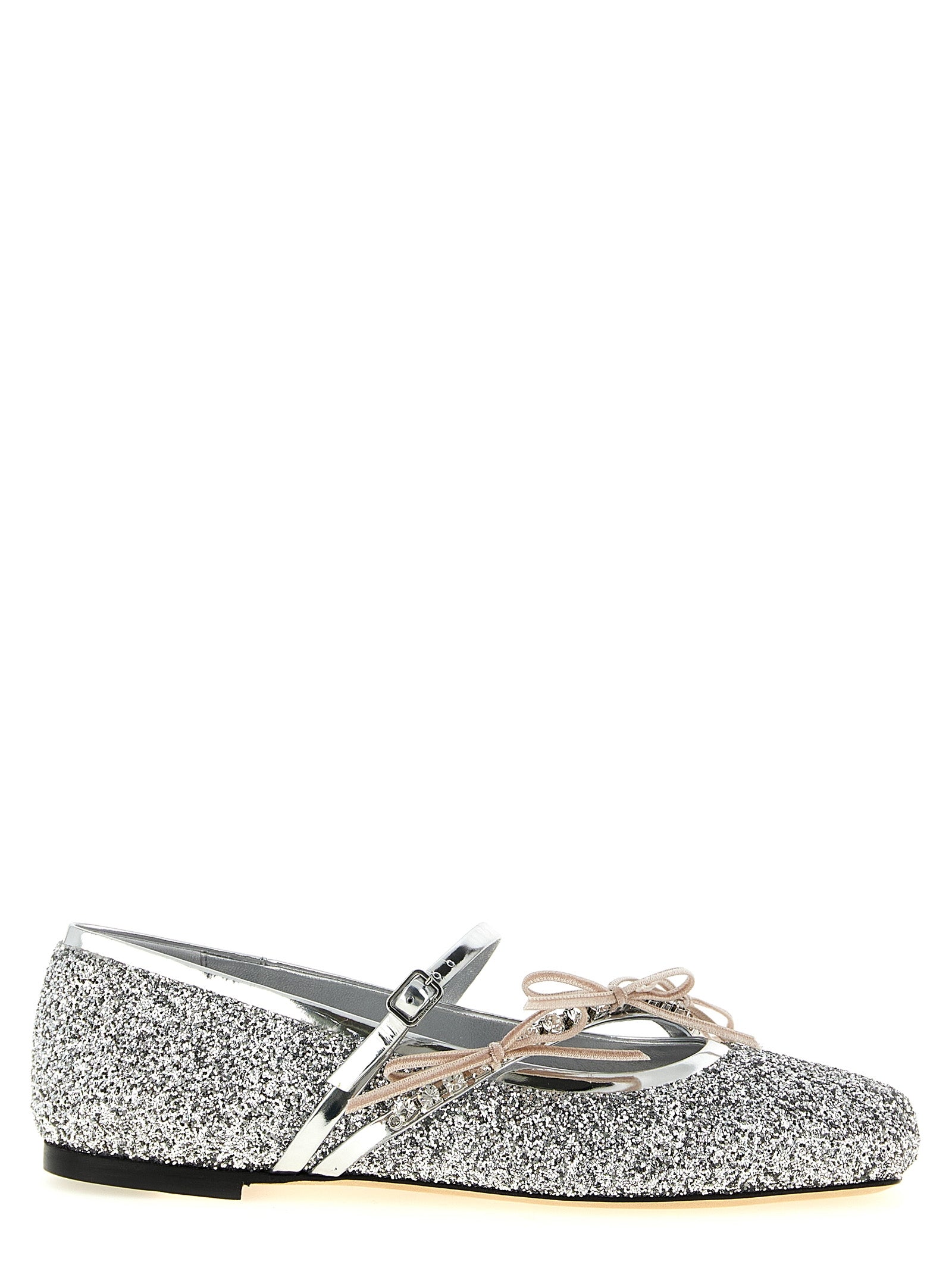 Jimmy Choo Silver Tencel Ballet Flats Curated Luxury Accessories by Orvyn