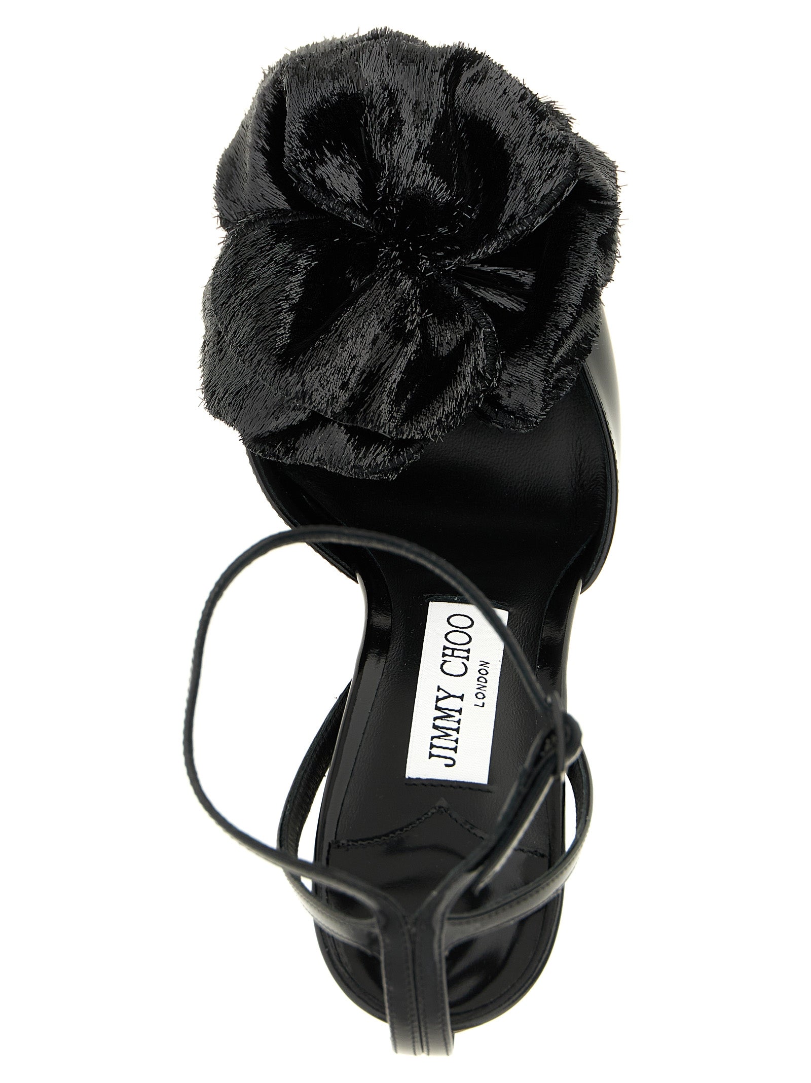 Jimmy Choo Black Leather Stiletto Heel Sandals Curated Luxury Accessories by Orvyn
