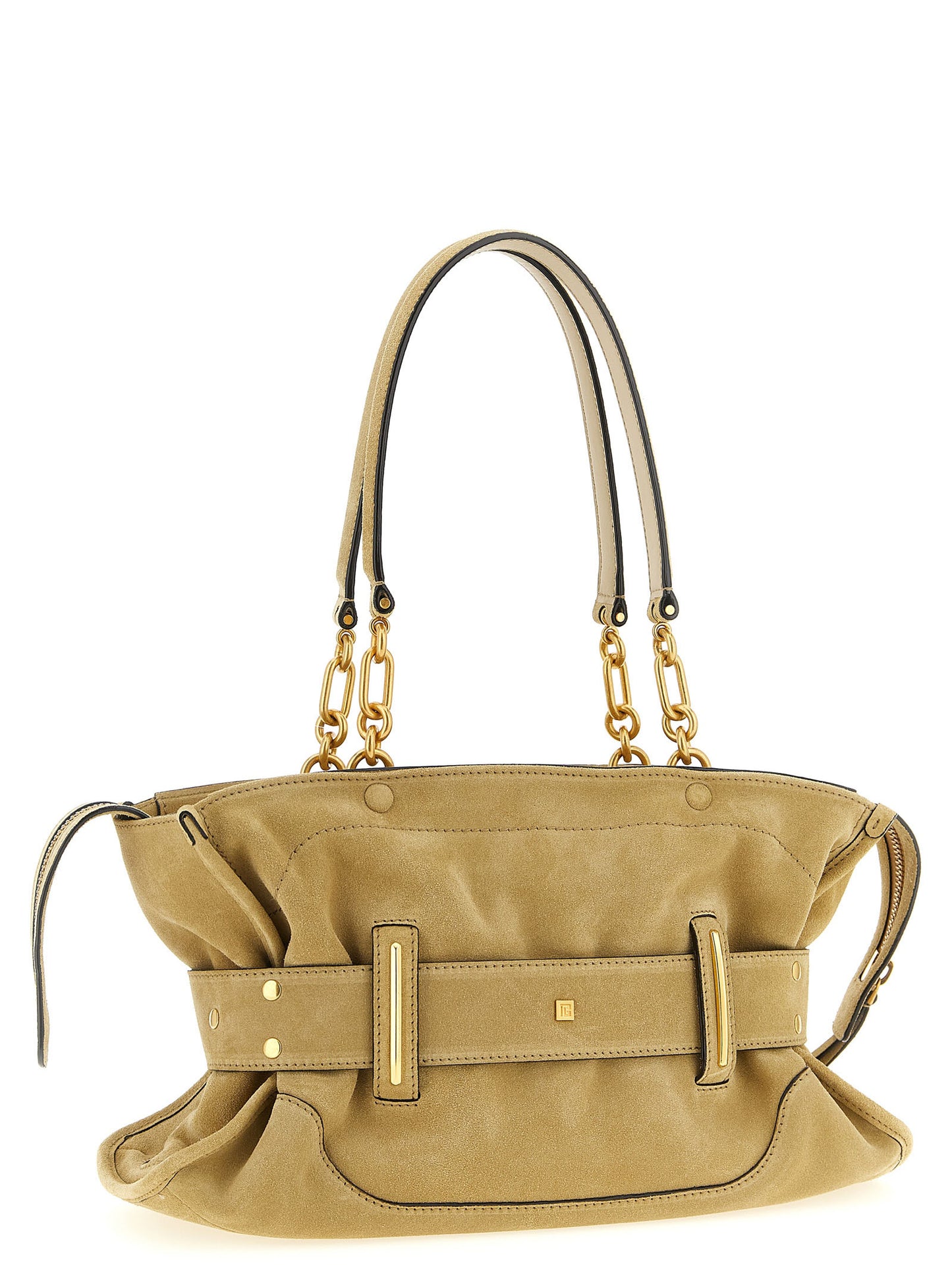 Balmain Beige Calfskin Shoulder Bag Curated Luxury Accessories by Orvyn