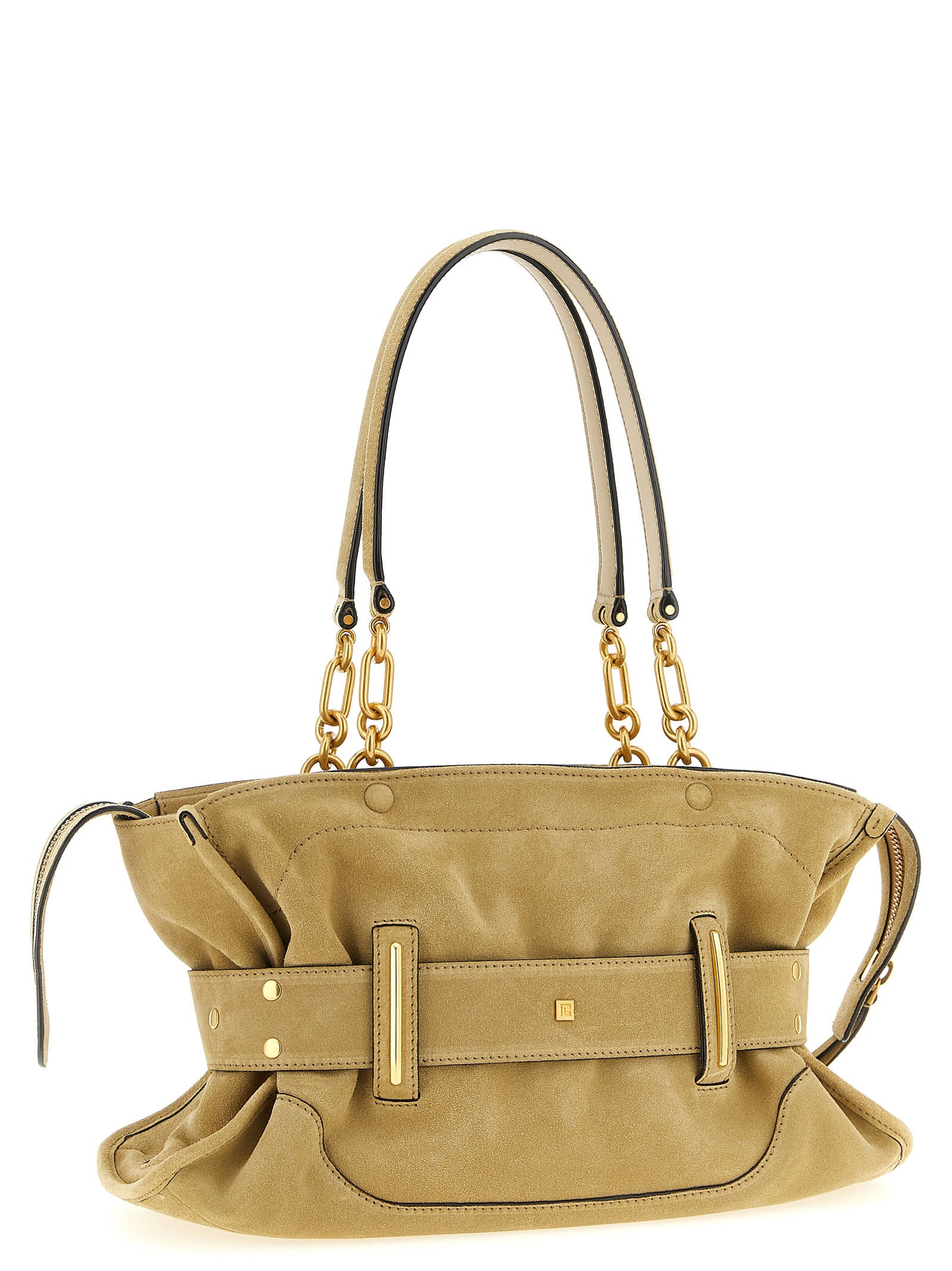 Balmain Beige Calfskin Shoulder Bag Curated Luxury Accessories by Orvyn