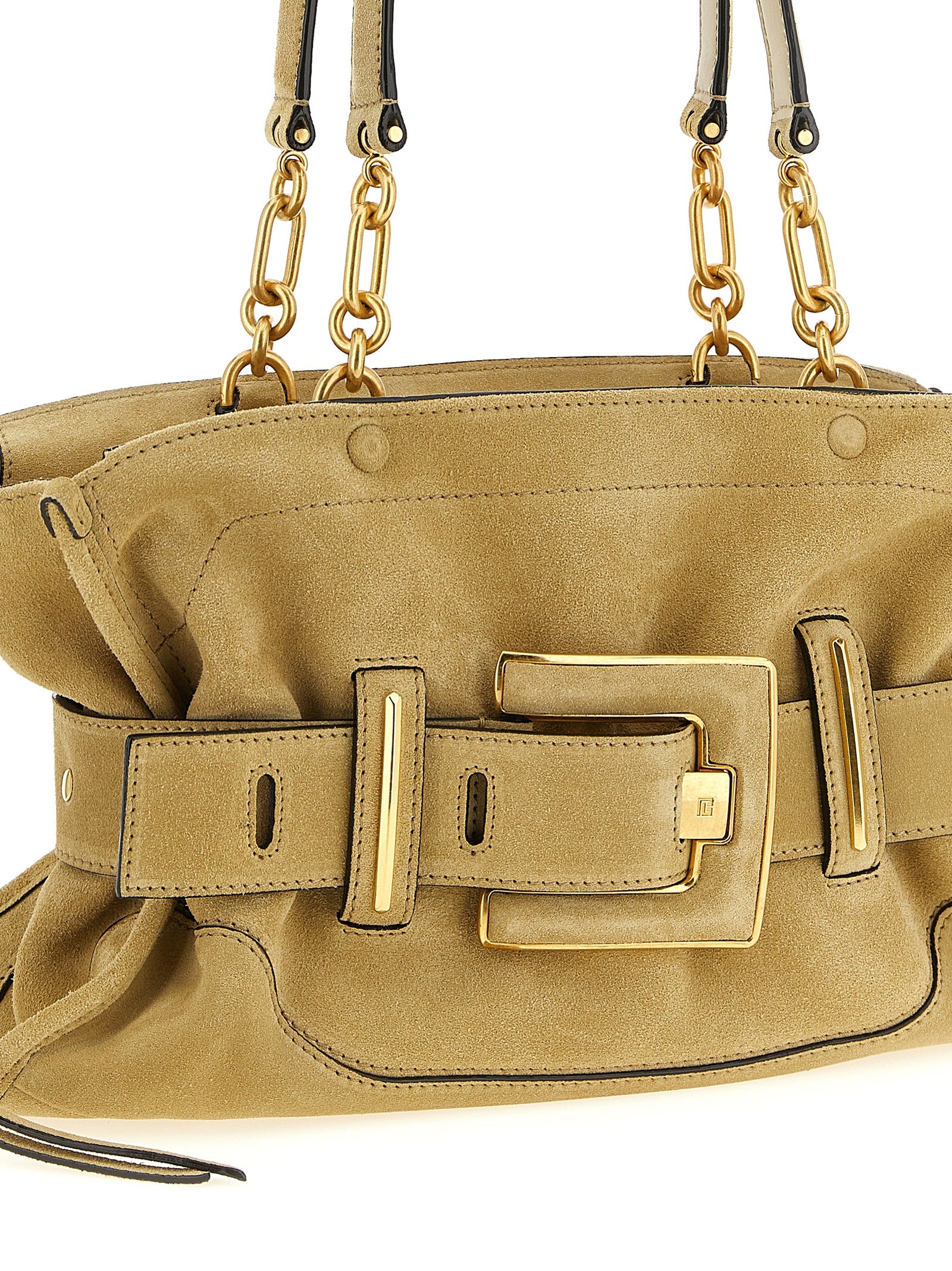 Balmain Beige Calfskin Shoulder Bag Curated Luxury Accessories by Orvyn