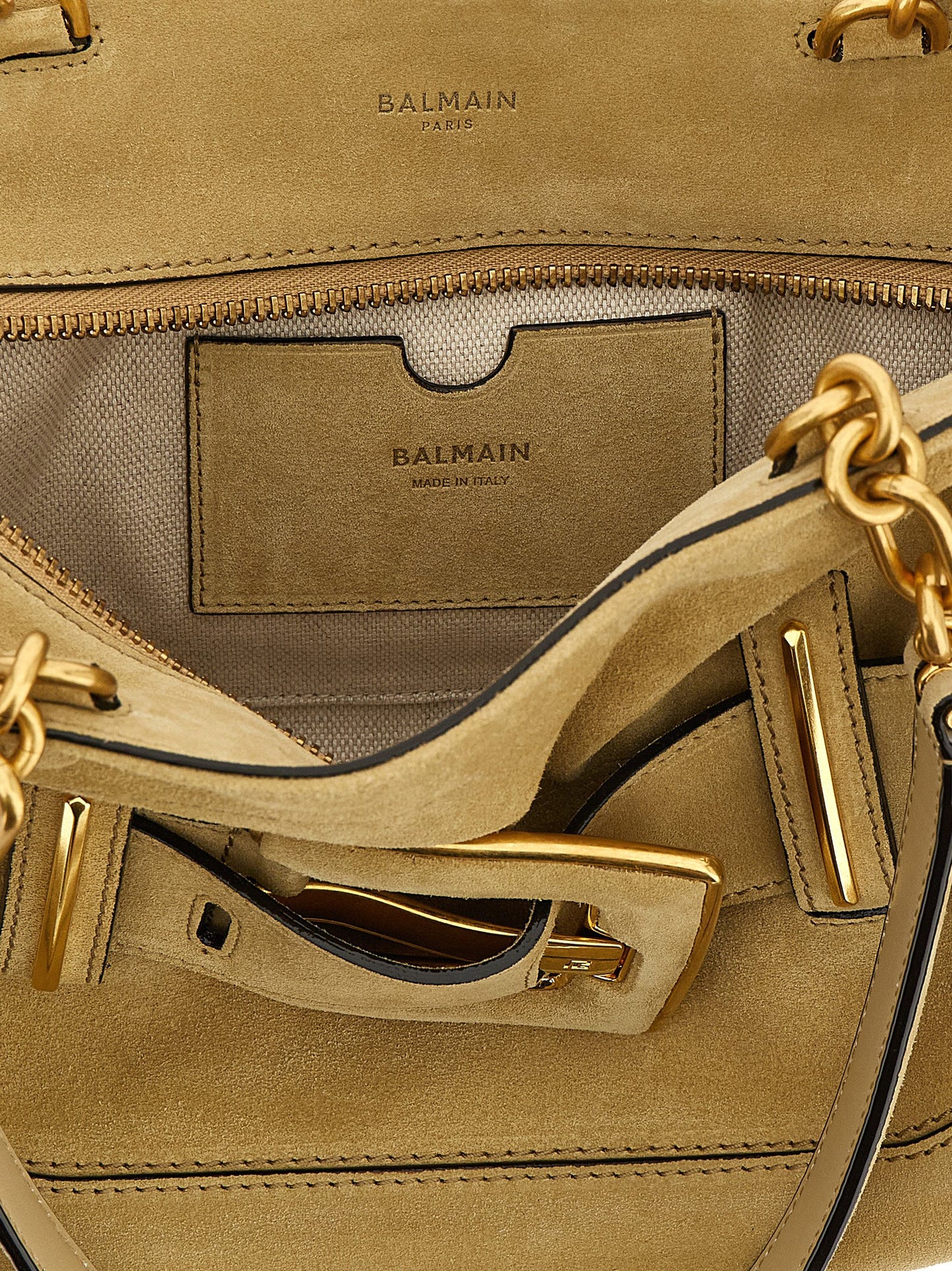 Balmain Beige Calfskin Shoulder Bag Curated Luxury Accessories by Orvyn