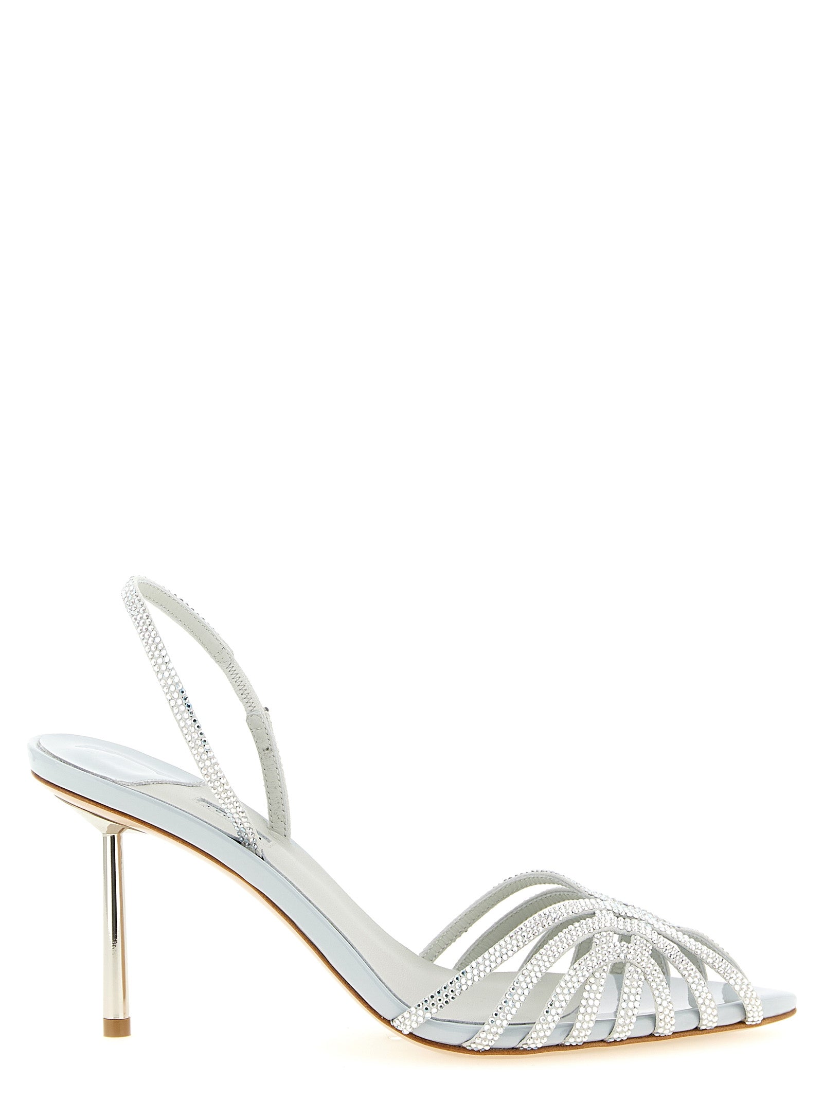LE SILLA Gray Goatskin Stiletto Heel Sandals Curated Luxury Accessories by Orvyn