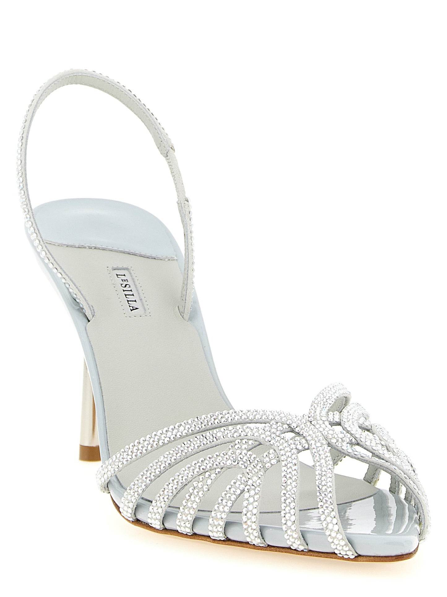 LE SILLA Gray Goatskin Stiletto Heel Sandals Curated Luxury Accessories by Orvyn