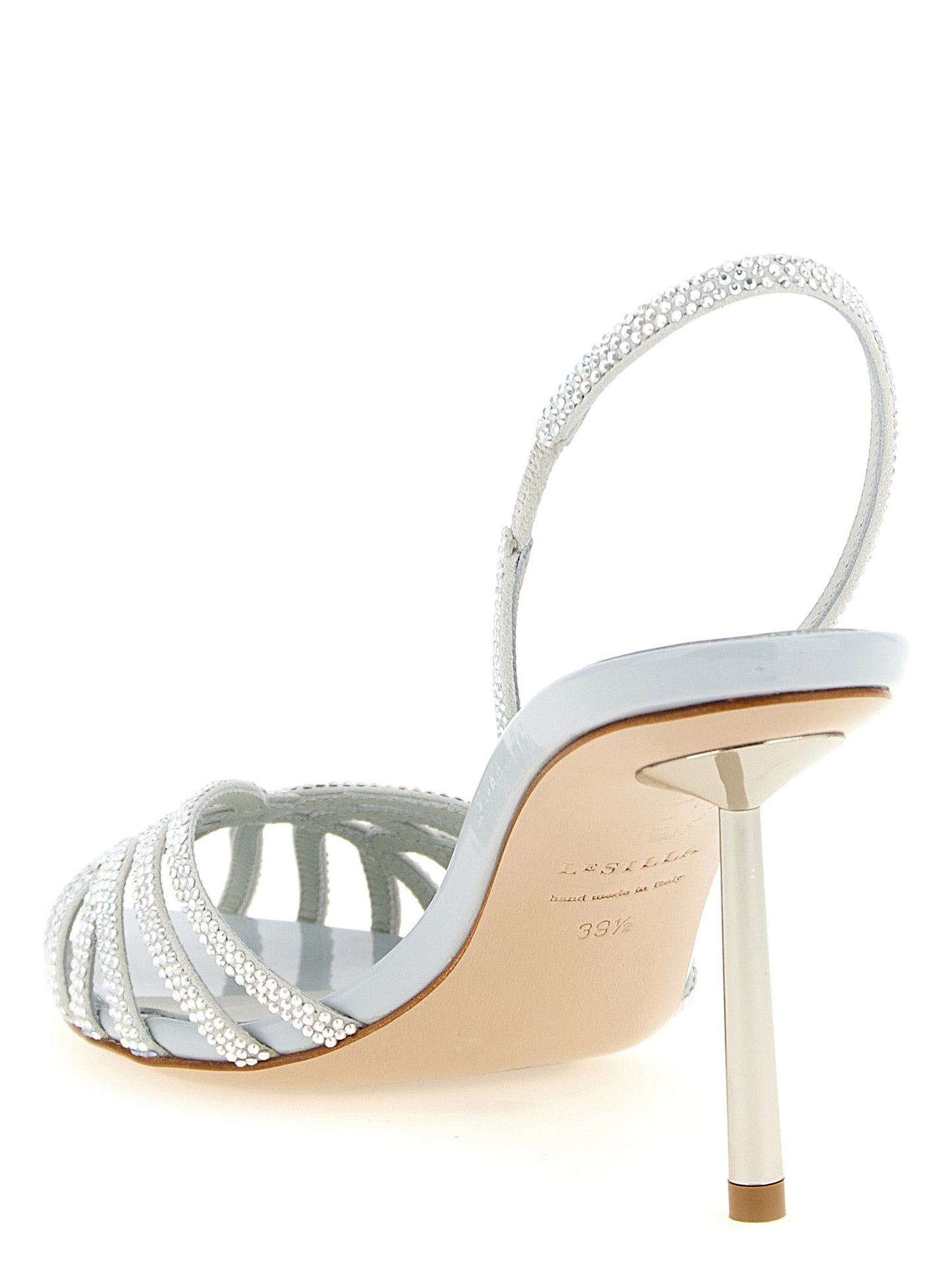 LE SILLA Gray Goatskin Stiletto Heel Sandals Curated Luxury Accessories by Orvyn