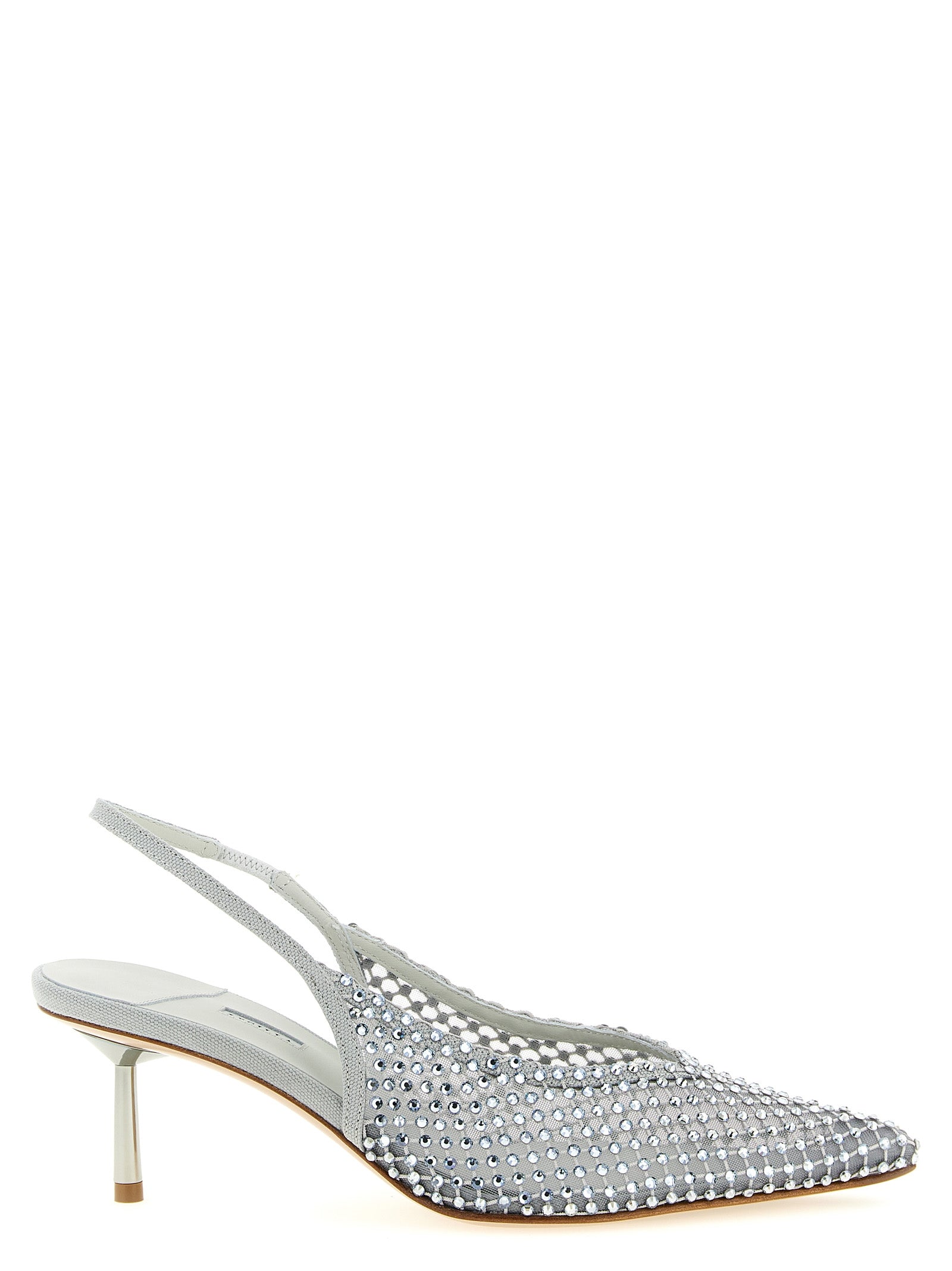 LE SILLA Gray Polyester Mid Heel Pumps Curated Luxury Accessories by Orvyn