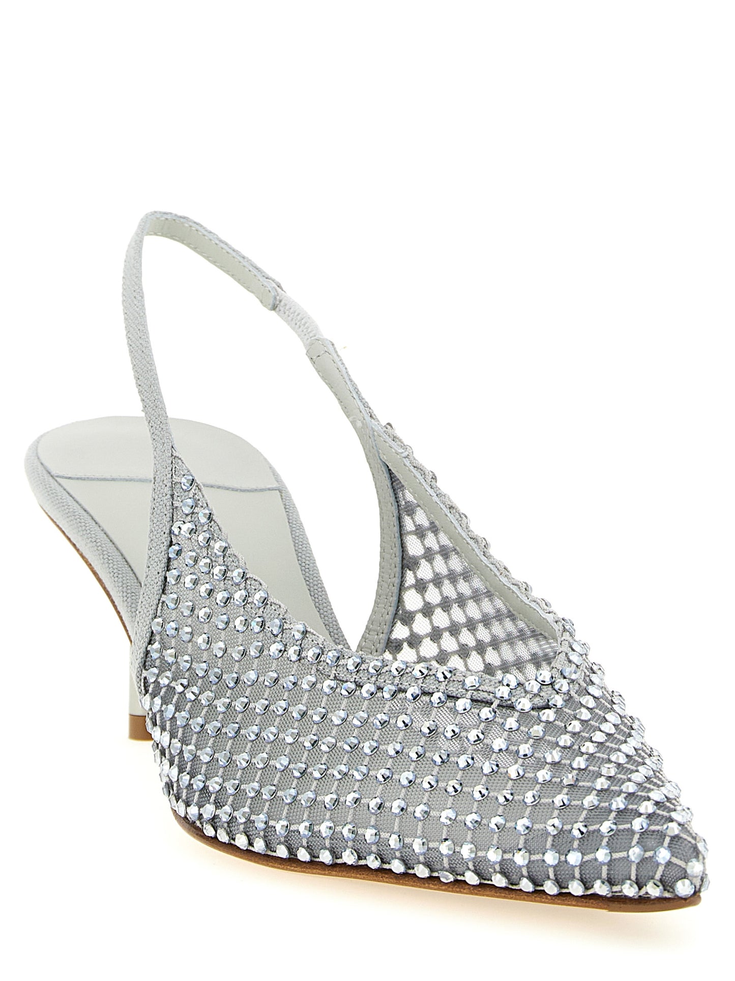 LE SILLA Gray Polyester Mid Heel Pumps Curated Luxury Accessories by Orvyn