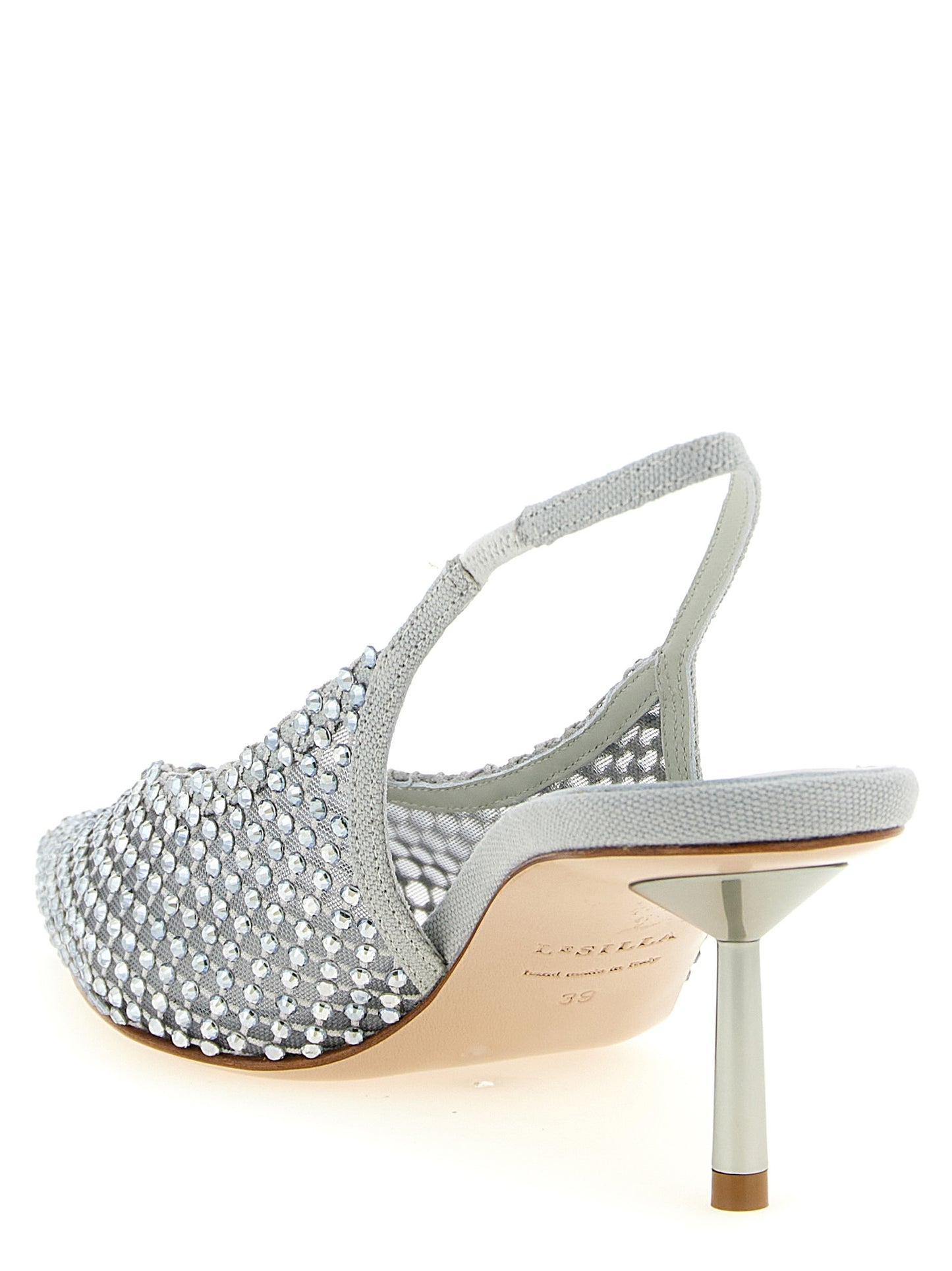 LE SILLA Gray Polyester Mid Heel Pumps Curated Luxury Accessories by Orvyn