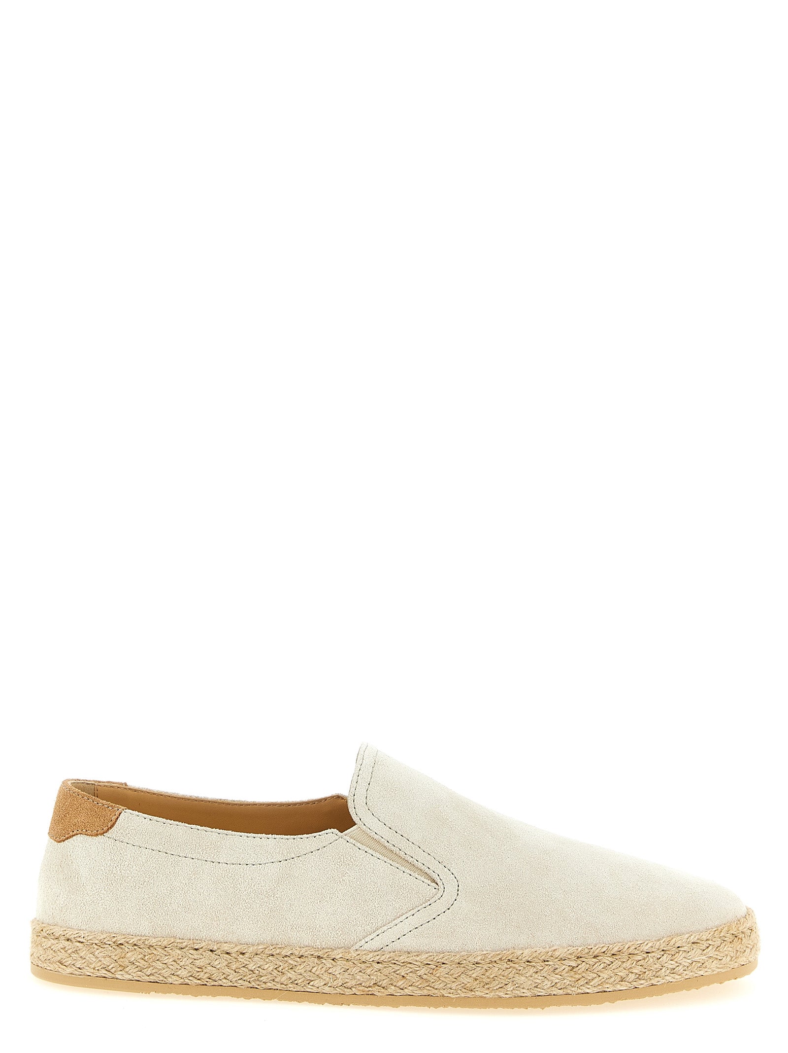 Brunello Cucinelli Gray Calfskin Espadrilles Curated Luxury Accessories by Orvyn