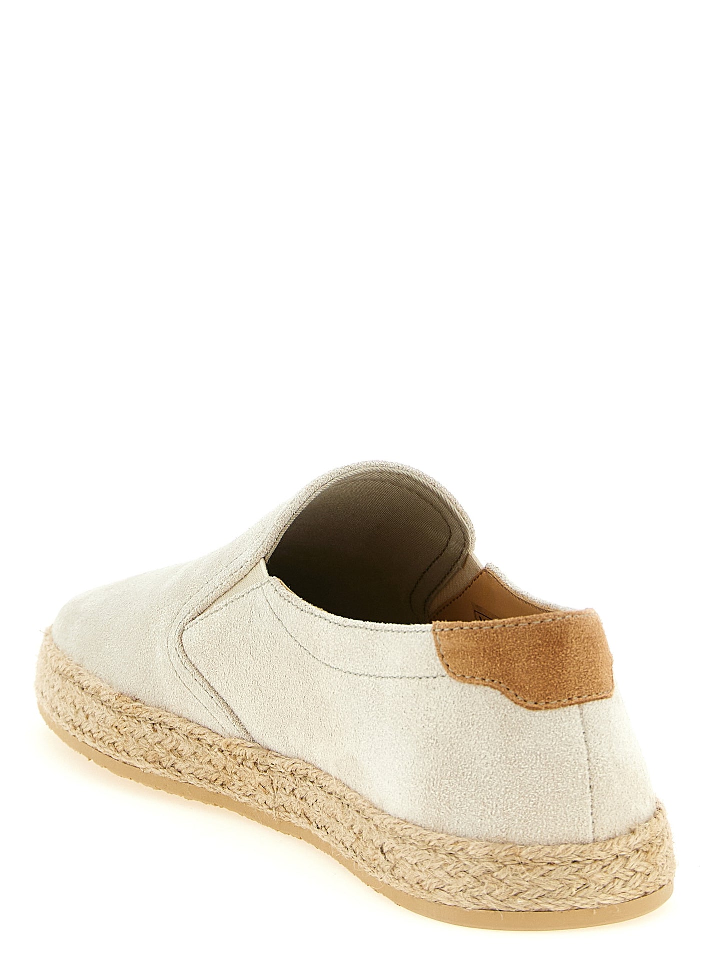 Brunello Cucinelli Gray Calfskin Espadrilles Curated Luxury Accessories by Orvyn