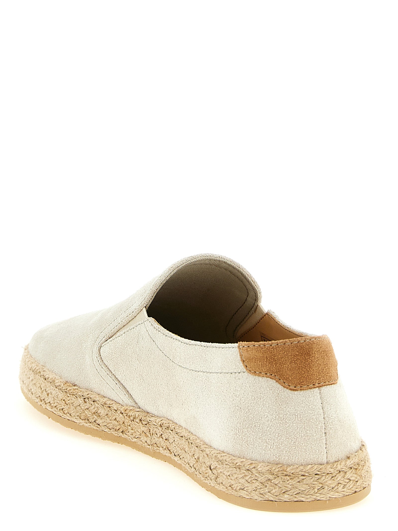 Brunello Cucinelli Gray Calfskin Espadrilles Curated Luxury Accessories by Orvyn