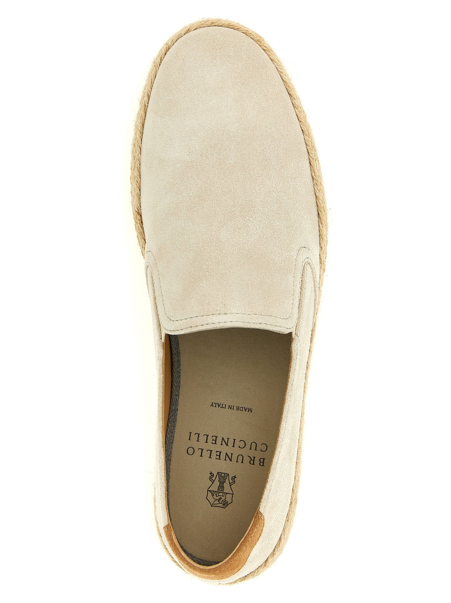 Brunello Cucinelli Gray Calfskin Espadrilles Curated Luxury Accessories by Orvyn