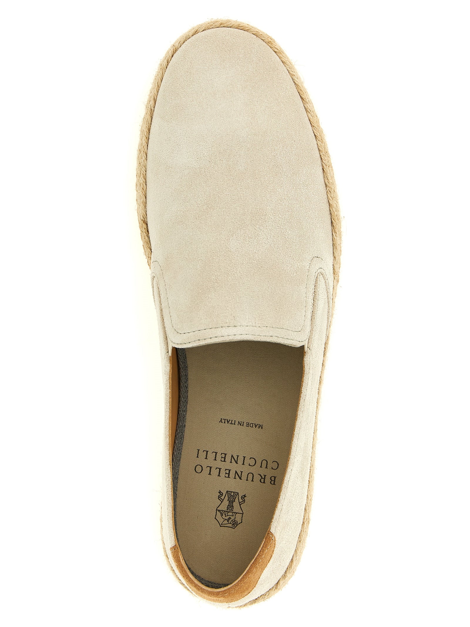 Brunello Cucinelli Gray Calfskin Espadrilles Curated Luxury Accessories by Orvyn