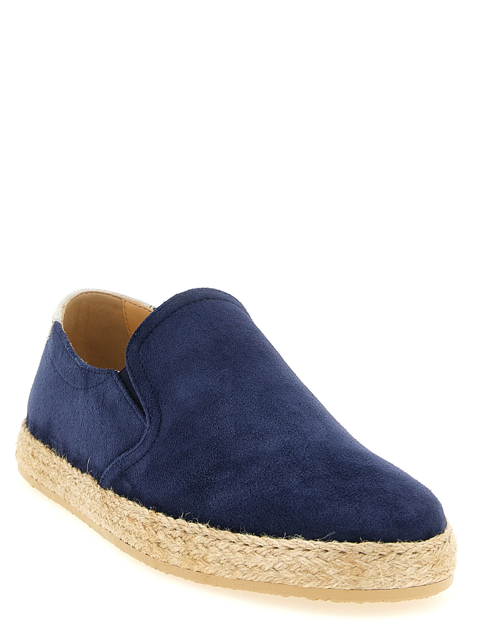 Brunello Cucinelli Blue Calfskin Espadrilles Curated Luxury Accessories by Orvyn
