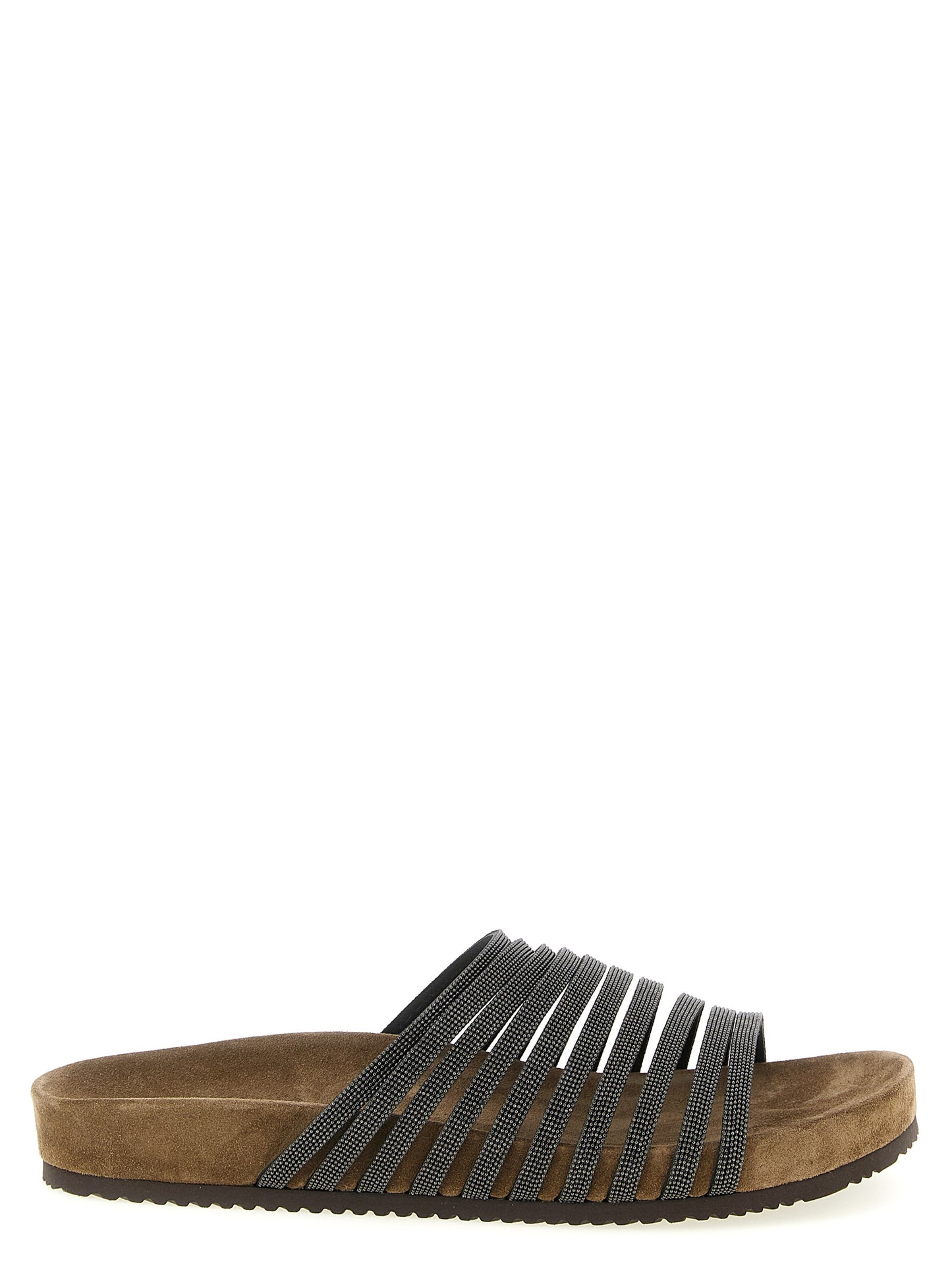 Brunello Cucinelli Black Lamb Leather Slides Curated Luxury Accessories by Orvyn
