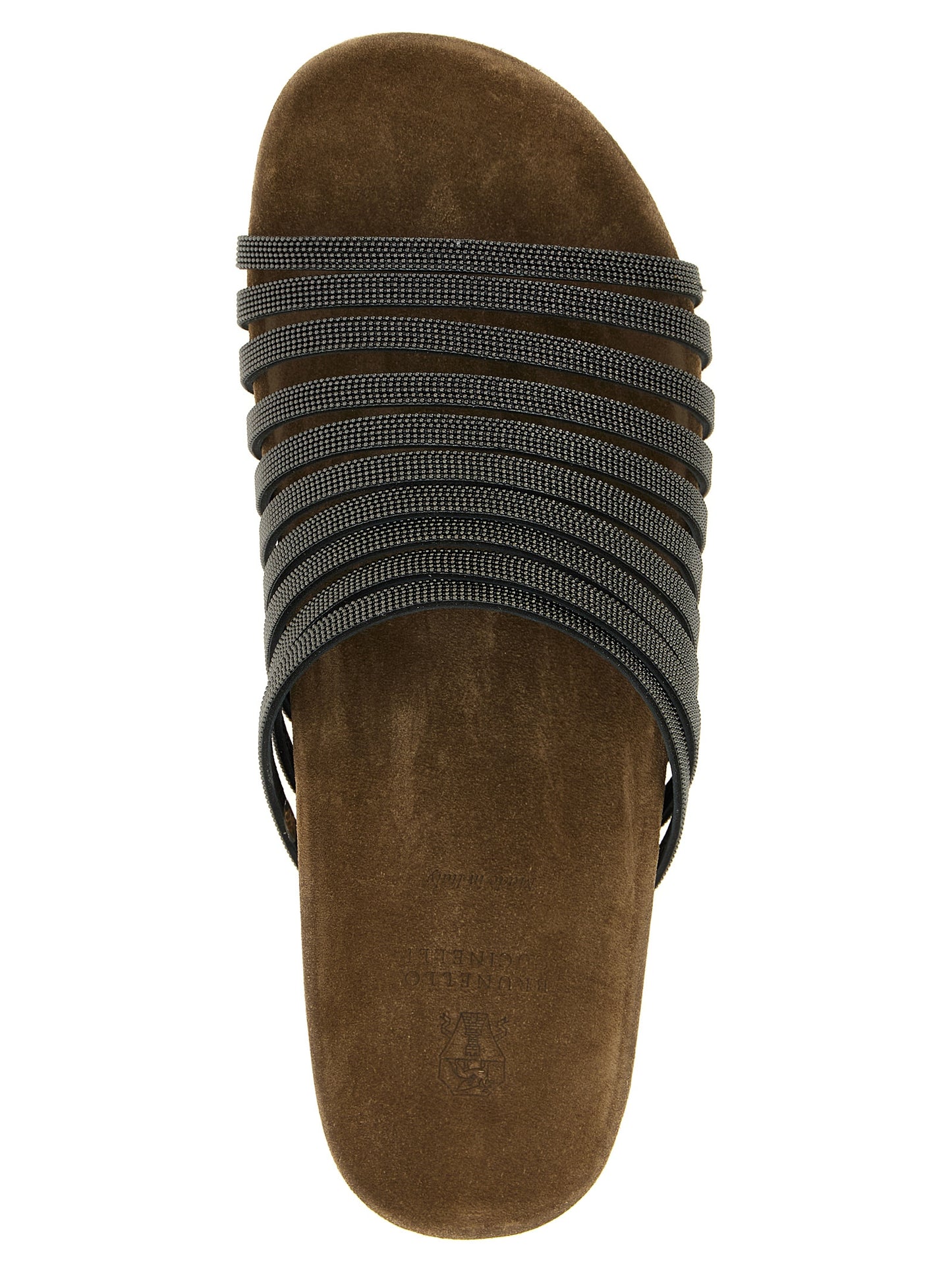 Brunello Cucinelli Black Lamb Leather Slides Curated Luxury Accessories by Orvyn