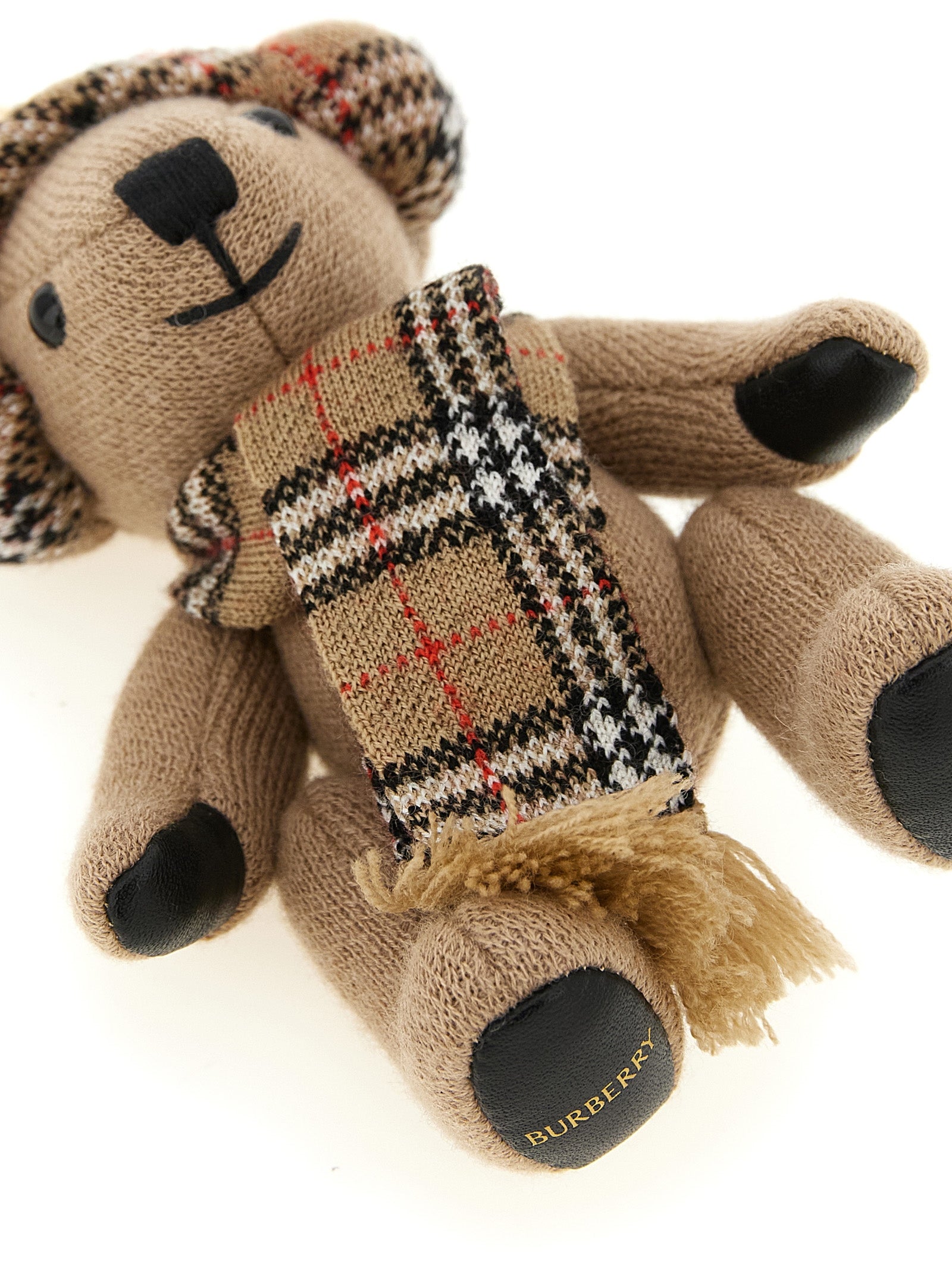 Burberry Beige Wool Keychain Curated Luxury Accessories by Orvyn