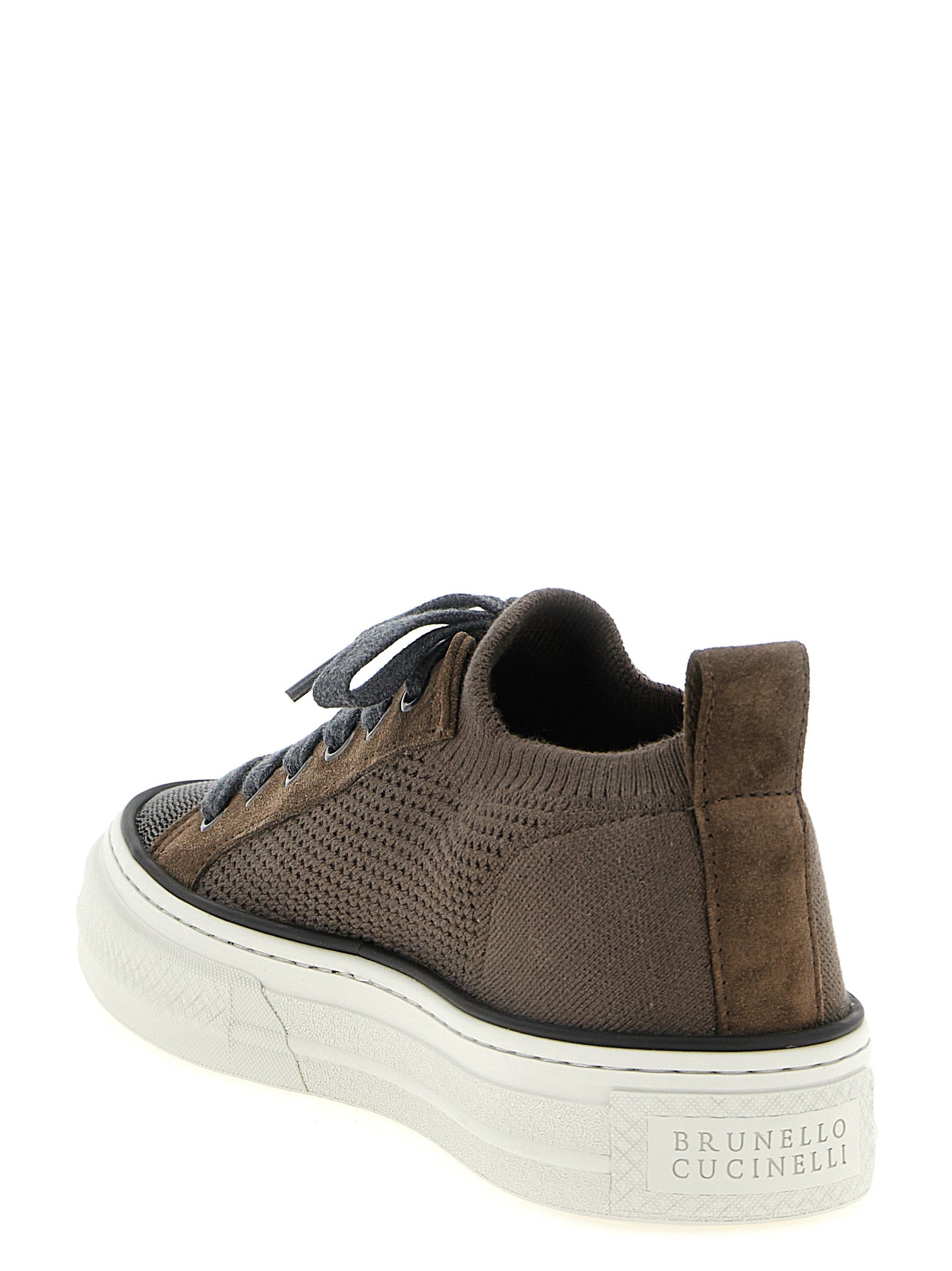 Brunello Cucinelli Brown Cotton Low Top Sneakers Curated Luxury Accessories by Orvyn